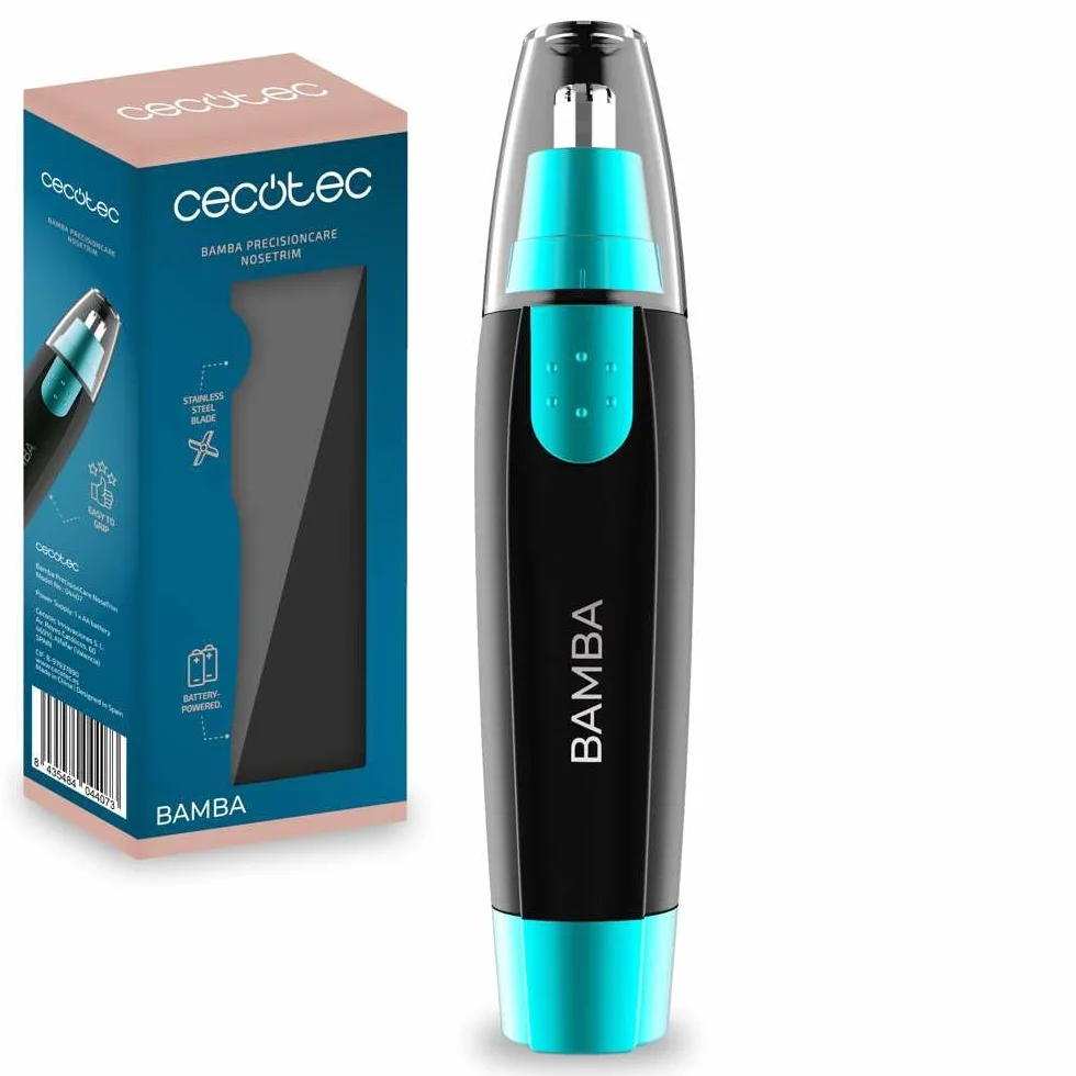 Cecotec PrecisionCare NoseTrim Wireless Restringitore Capelli Naso e Orecchie lama acciaio inox