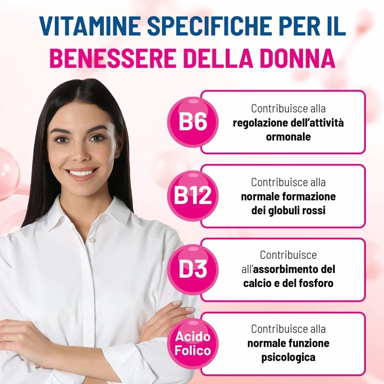 Equilibra Magnesio Donna Zero Zuccheri 200g Polvere 3 Sali di Magnesio Bisglicinato Pidolato Carbonato Acido Folico Vitamina D3 B6 B12 Solubilità Istantanea Sapore Agrumato
