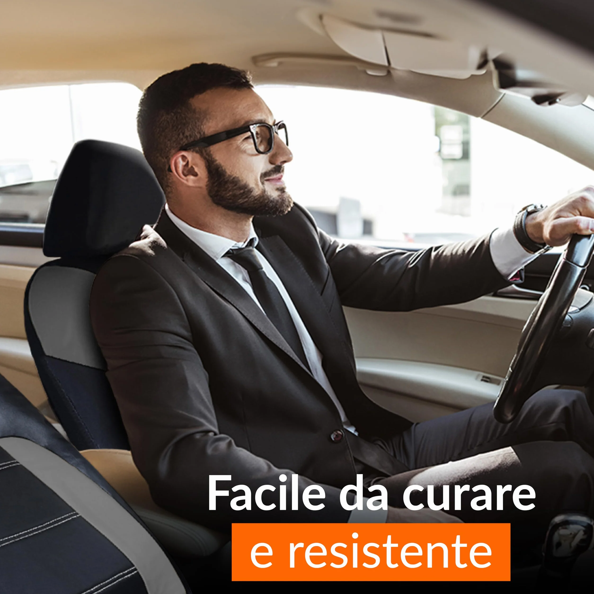 Coprisedili Auto Universali Ecopelle Grigio Set Completo Anteriore e Posteriore