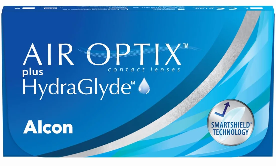 Air Optix Plus HydraGlyde Lenti a Contatto Mensili, 3 Lenti, BC 8.6 mm, DIA 14.2 mm, -3 Diopt
