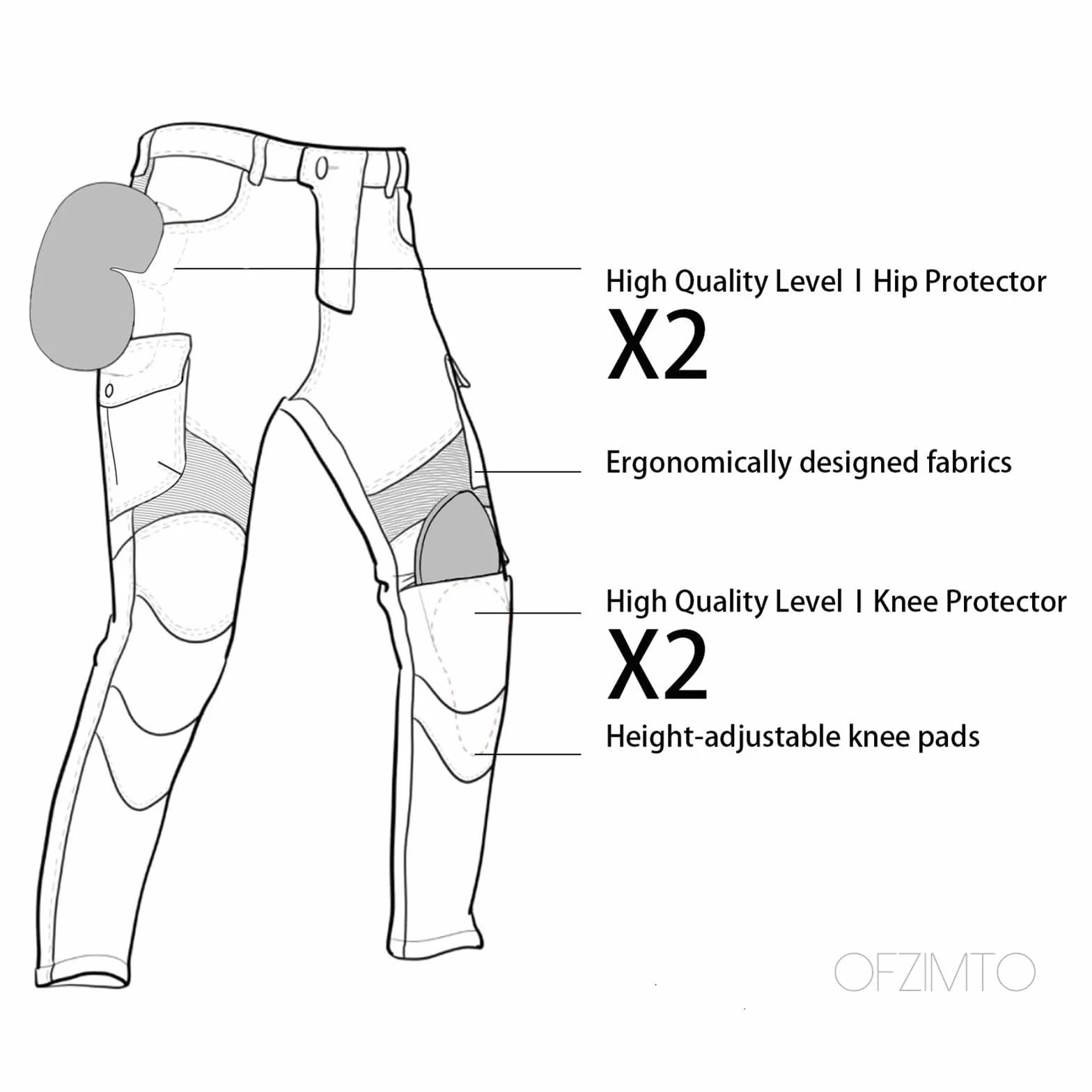 Pantaloni Moto Uomo con Protezioni Jeans Elastico Invernale Estivo