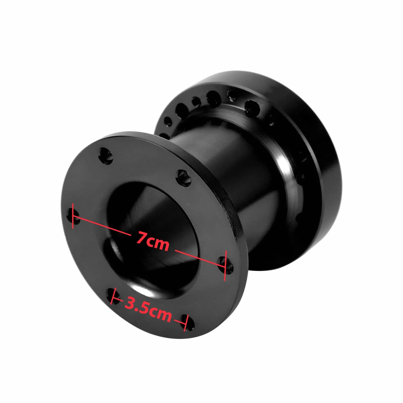 Nikou Mozzo kit adattatore mozzo volante in alluminio distanziale universale 3 pollici auto nero