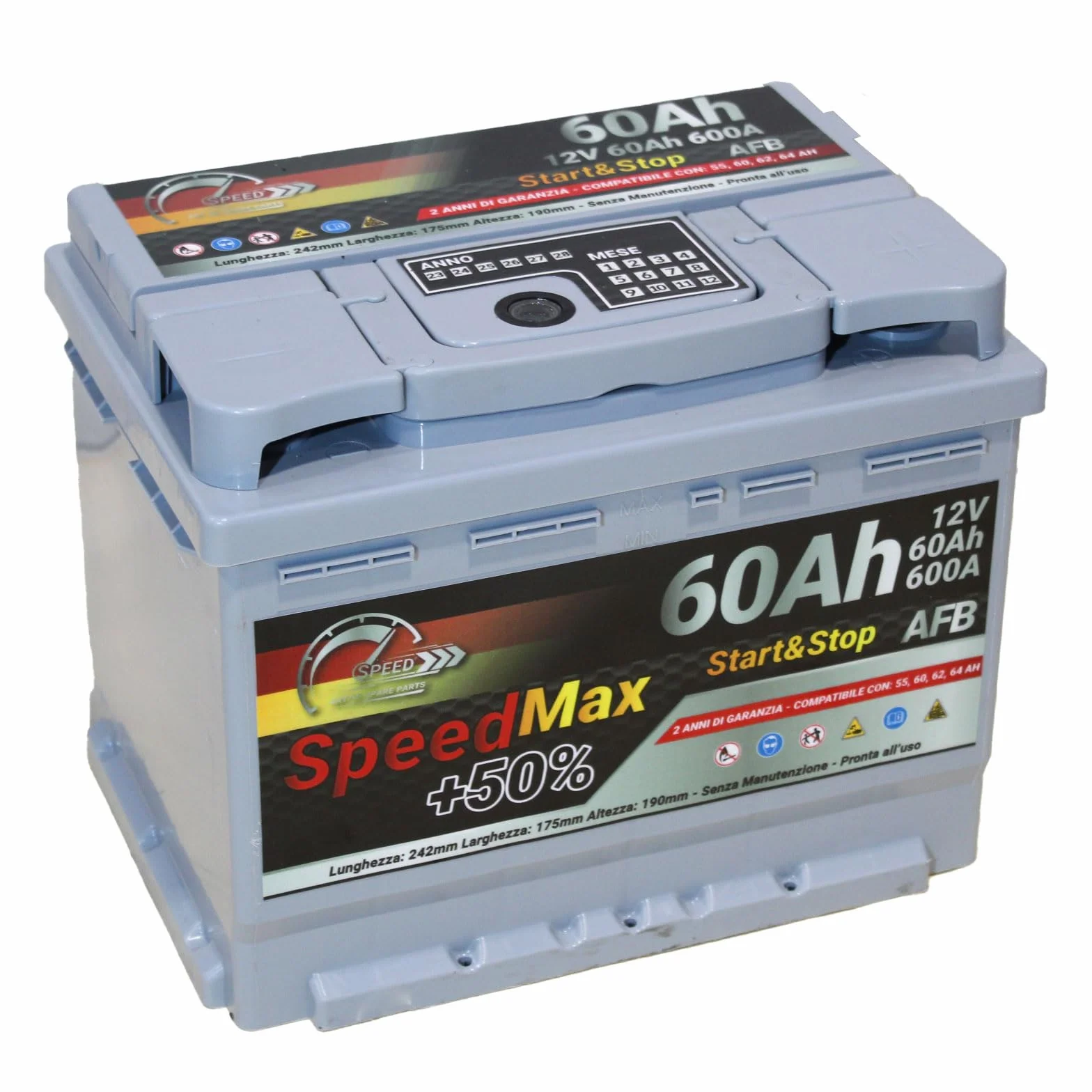 SMC bateria Auto 60Ah AFB Speed Max 600A 12V L2 Start&Stop 242x175x190 mm EFB