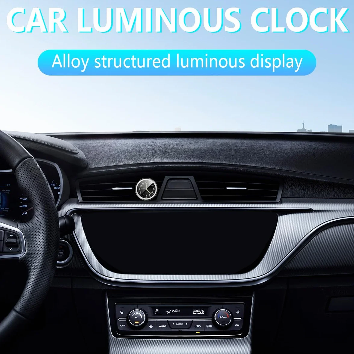 Orologio per Decorazione Auto al Quarzo - Cruscotto Nero
