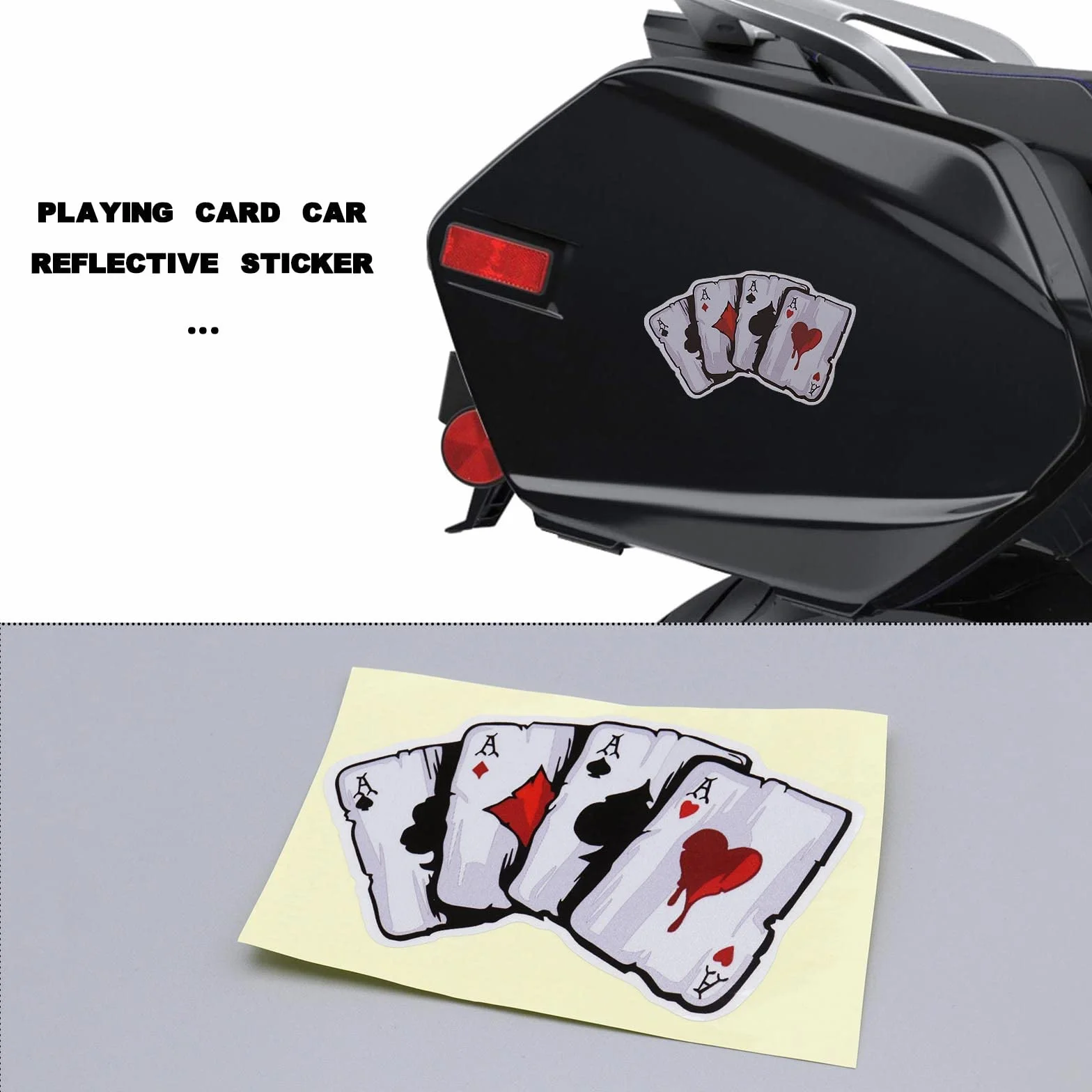 2PCS Poker A Adesivo Per Auto Cool Asso Di Picche Decalcomania Carte Da Gioco Decorazione Accessori Auto Autoadesivi Per Bagagliaio Paraurti Custodia Da Viaggio Per Bicicletta