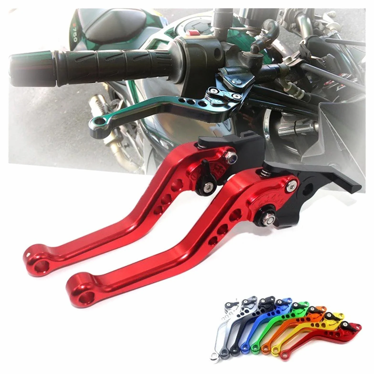 Leva Freno Frizione CNC Regolabile Per Benelli BN 125 BN 150 Tnt 150i BN125 Moto (Black Red)