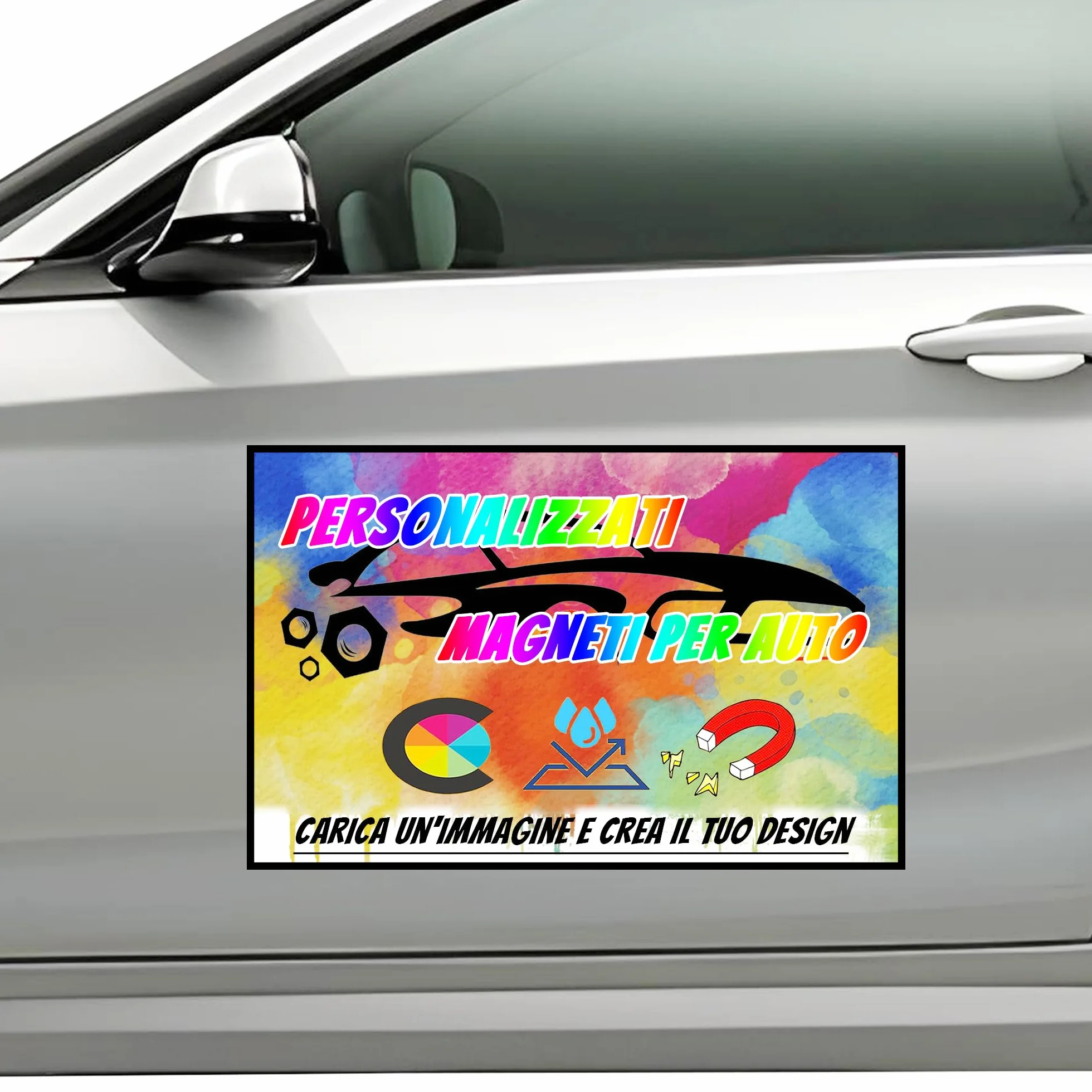 Adesivi per Auto Magneti Personalizzati con Testo e Logo, Magnete Pubblicità Aziendale