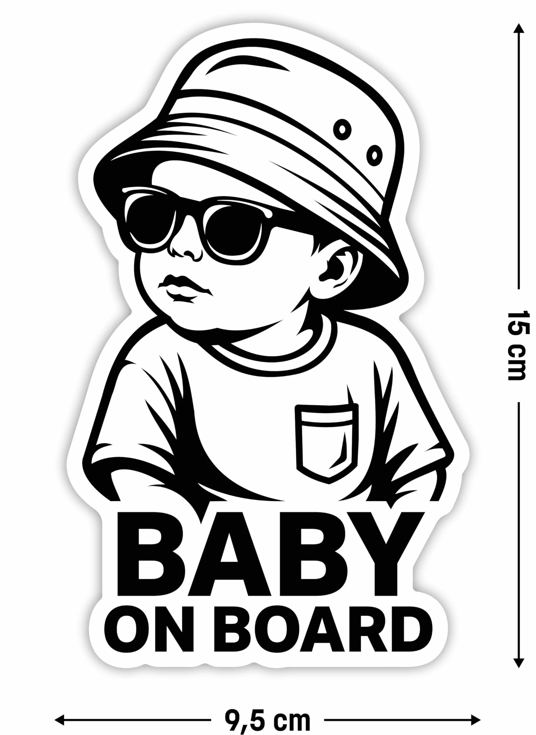 Adesivo per auto con scritta "Baby on Board", in vinile, 15 x 9,5 cm, resistente alle intemperie e ai raggi UV, autoadesivo, laminato per una maggiore protezione, antigraffio e colori vivaci, design