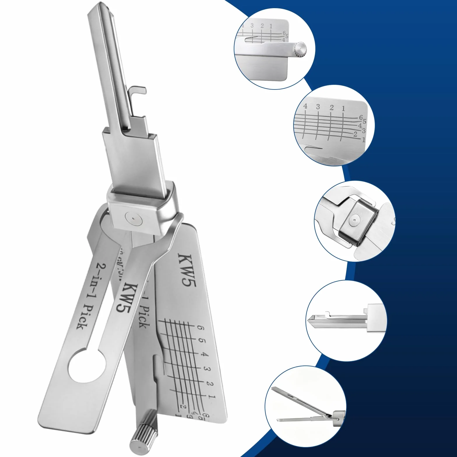 KW5 Chiave 2 in 1 per auto Argento