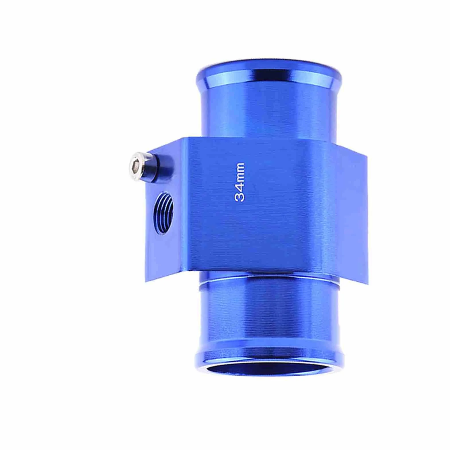 Giunto per la temperatura dell'acqua Giunto universale per la temperatura dell'acqua in alluminio per auto Raccordo per tubo del tubo del sensore Adattatore blu, 26 28 30 32 34 38 40mm(34mm)