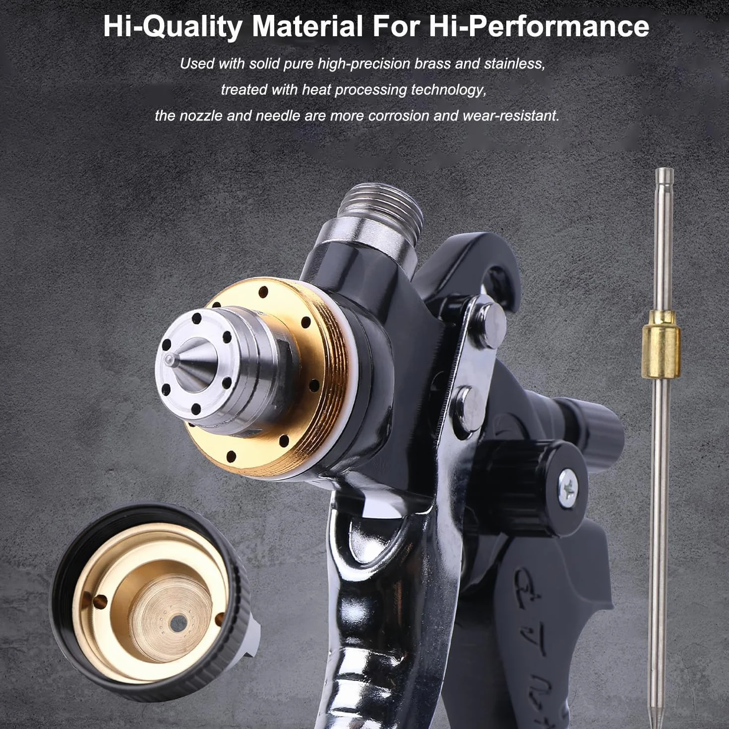 HVLP pistola a spruzzo per verniciare 4 ugelli 1,3mm 1,5mm 1,8mm 2,5mm Nero