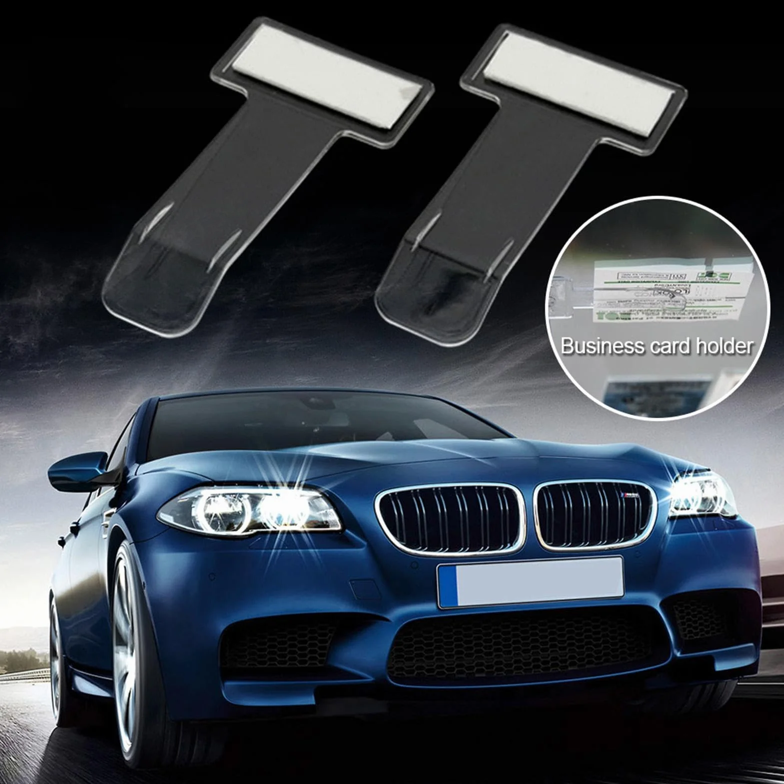 Adesivo Porta Parabrezza 2 Pezzi Porta Cartelli Parcheggio Disabili Clip Biglietti Auto