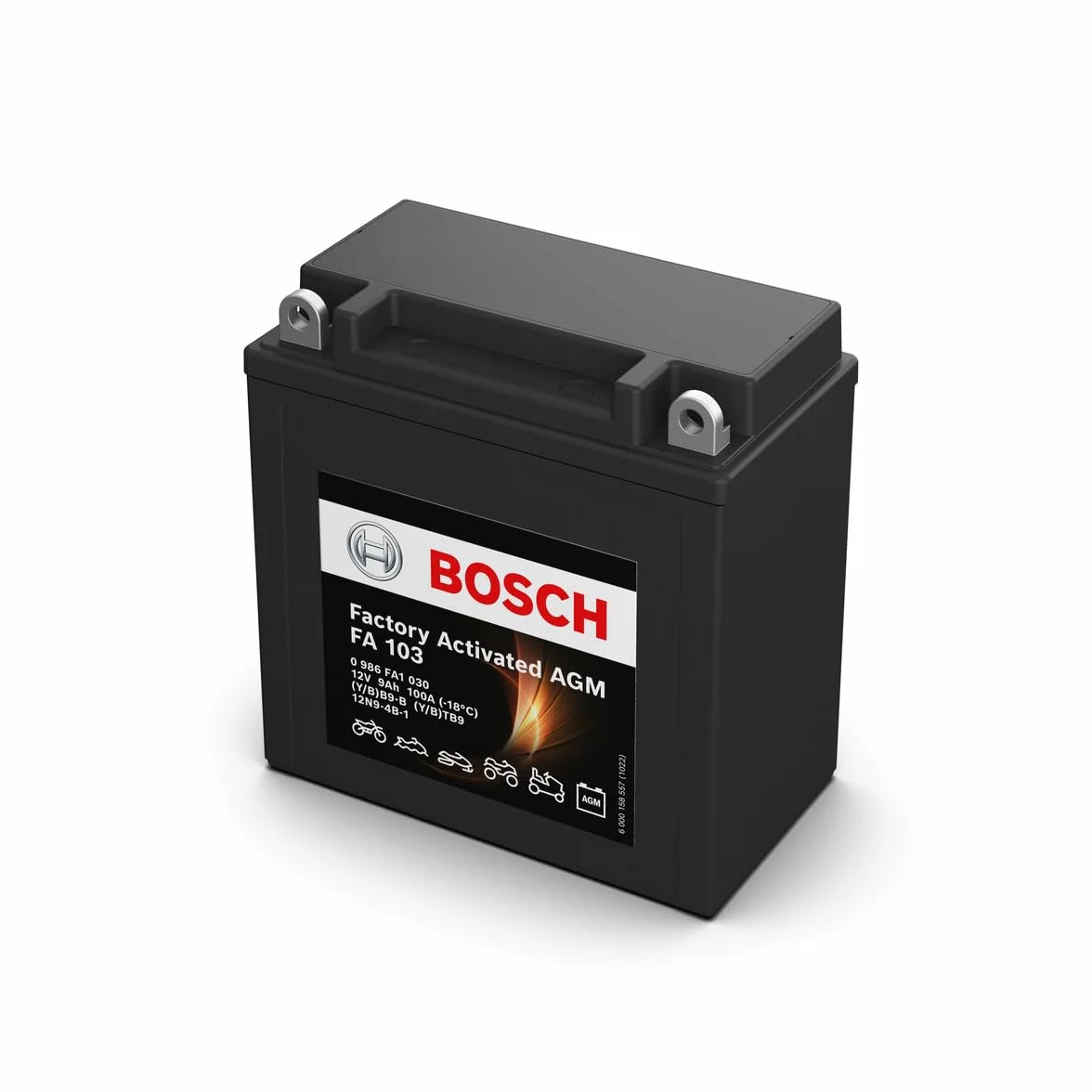 Bosch Batteria AGM per Motocicli 12V 100A 9Ah Compatibile M4F25 BB9-B BTB9 12N9-4B-1