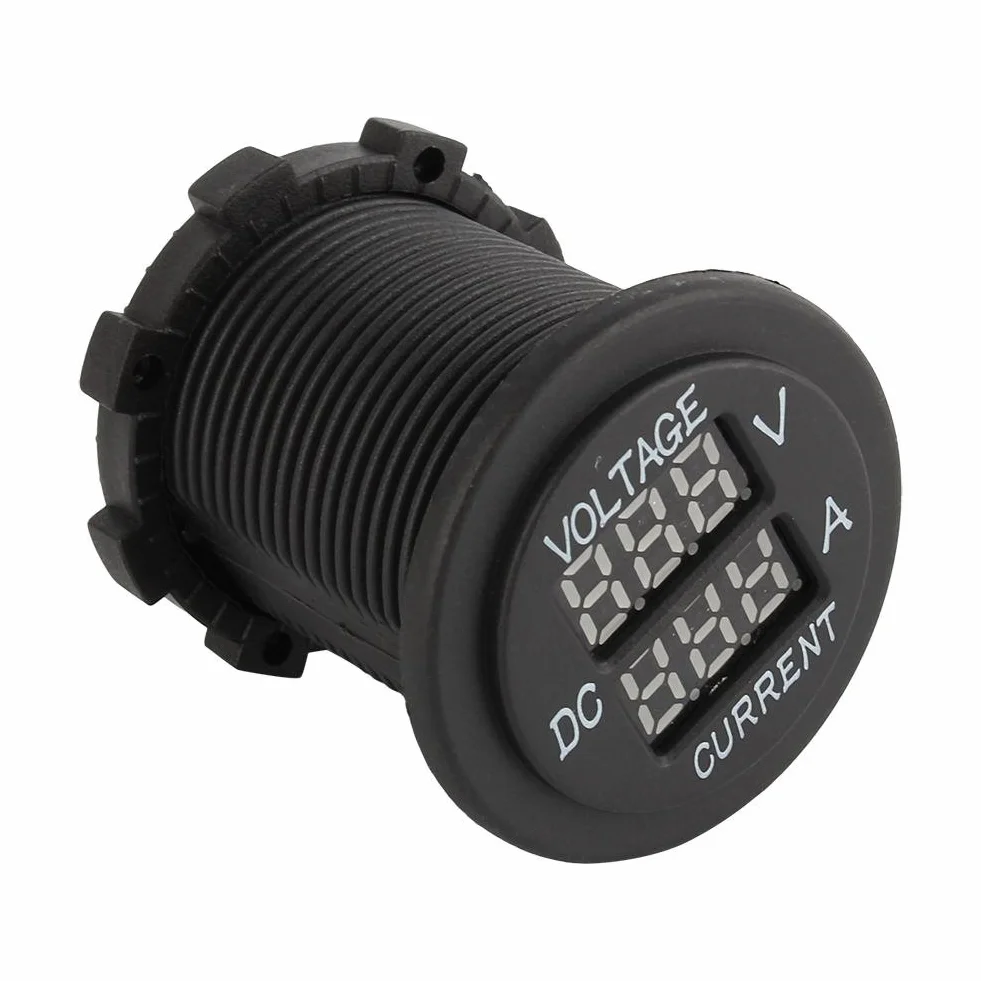 Voltmetro digitale a LED, DC 12-24V Doppio voltmetro digitale a LED Amperometro Amp Volt Meter Guage Car Motorcycle