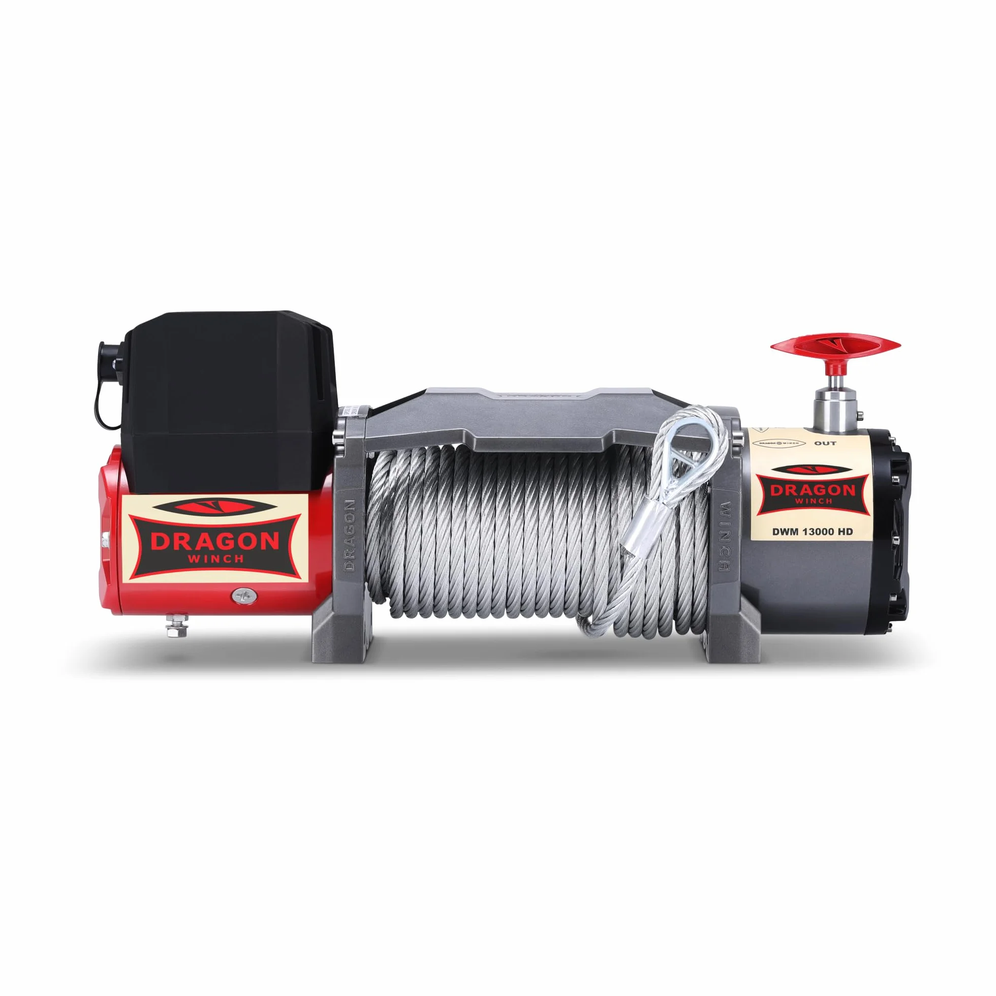 DRAGON WINCH Verricello Elettrico 12V 13000 lbs 5897 kg Cavo Acciaio 20m IP67 Impermeabile