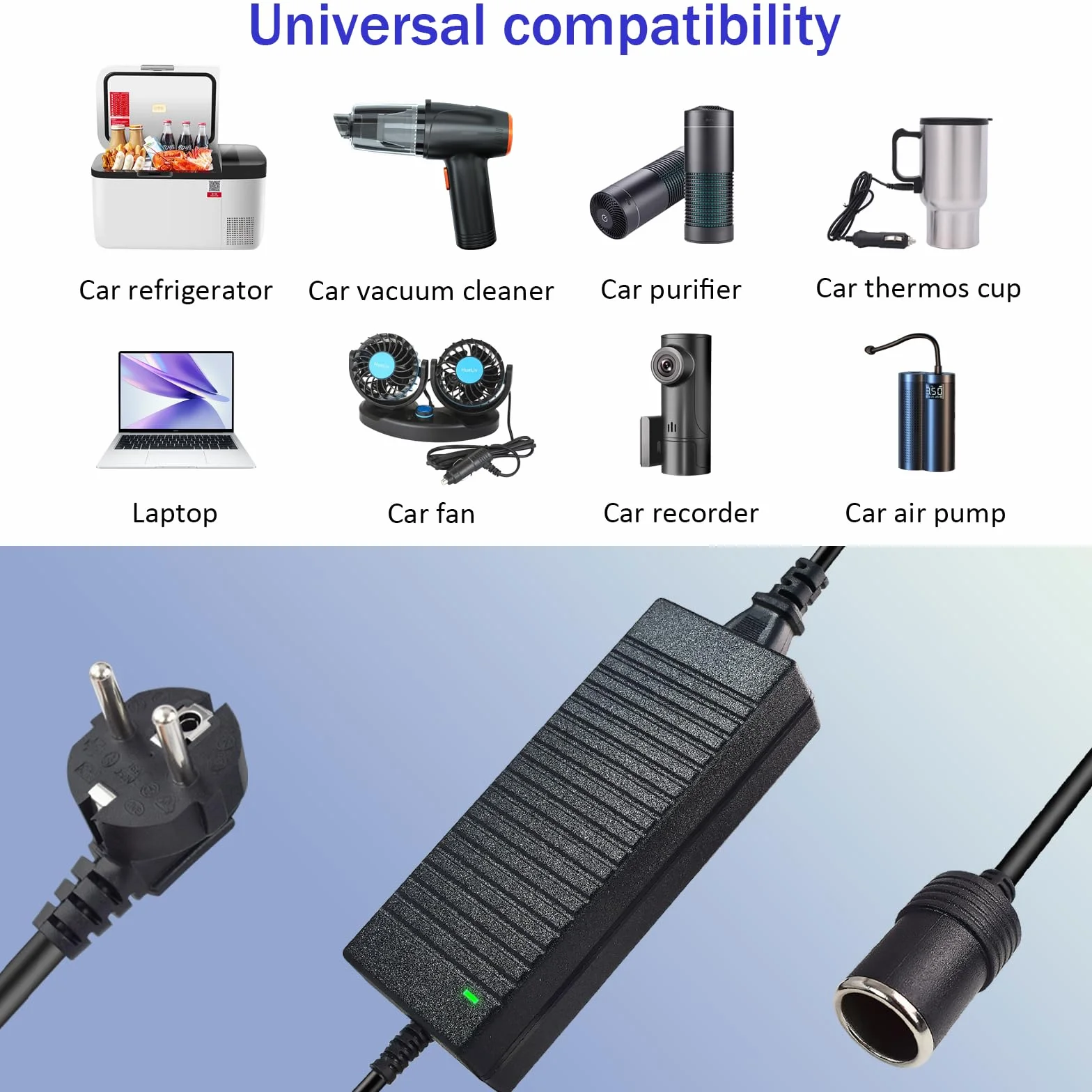 Adattatore 220V a 12V Accendisigari 10A 120W Alimentatore Convertitore per Auto
