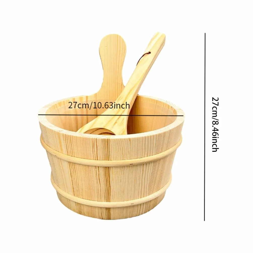 Set secchi legno sauna 5 litri accessori bagno SPA vasca