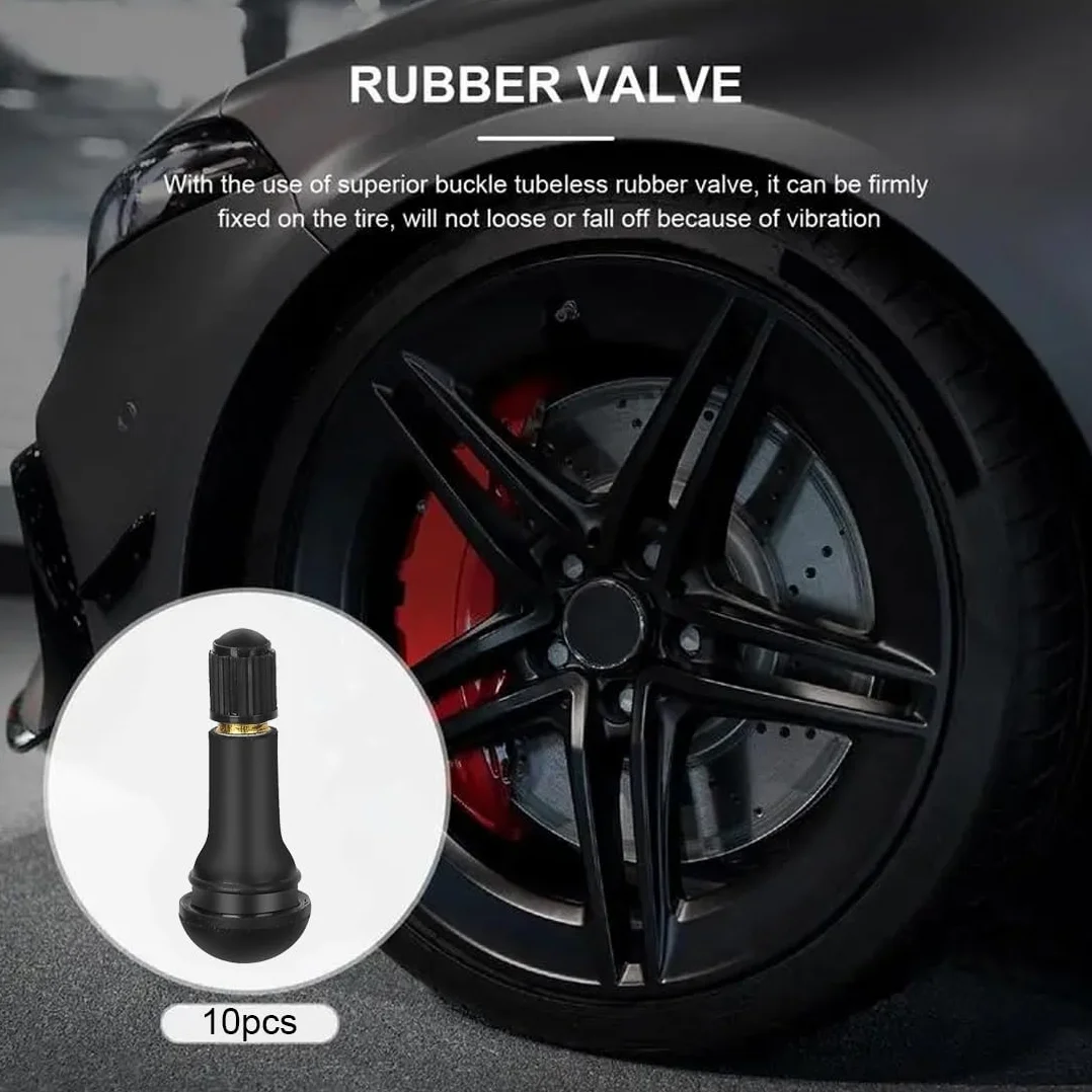 TR413 Valvole in gomma Snap-in Pneumatici Valvola nero Tappo stelo per Auto Moto