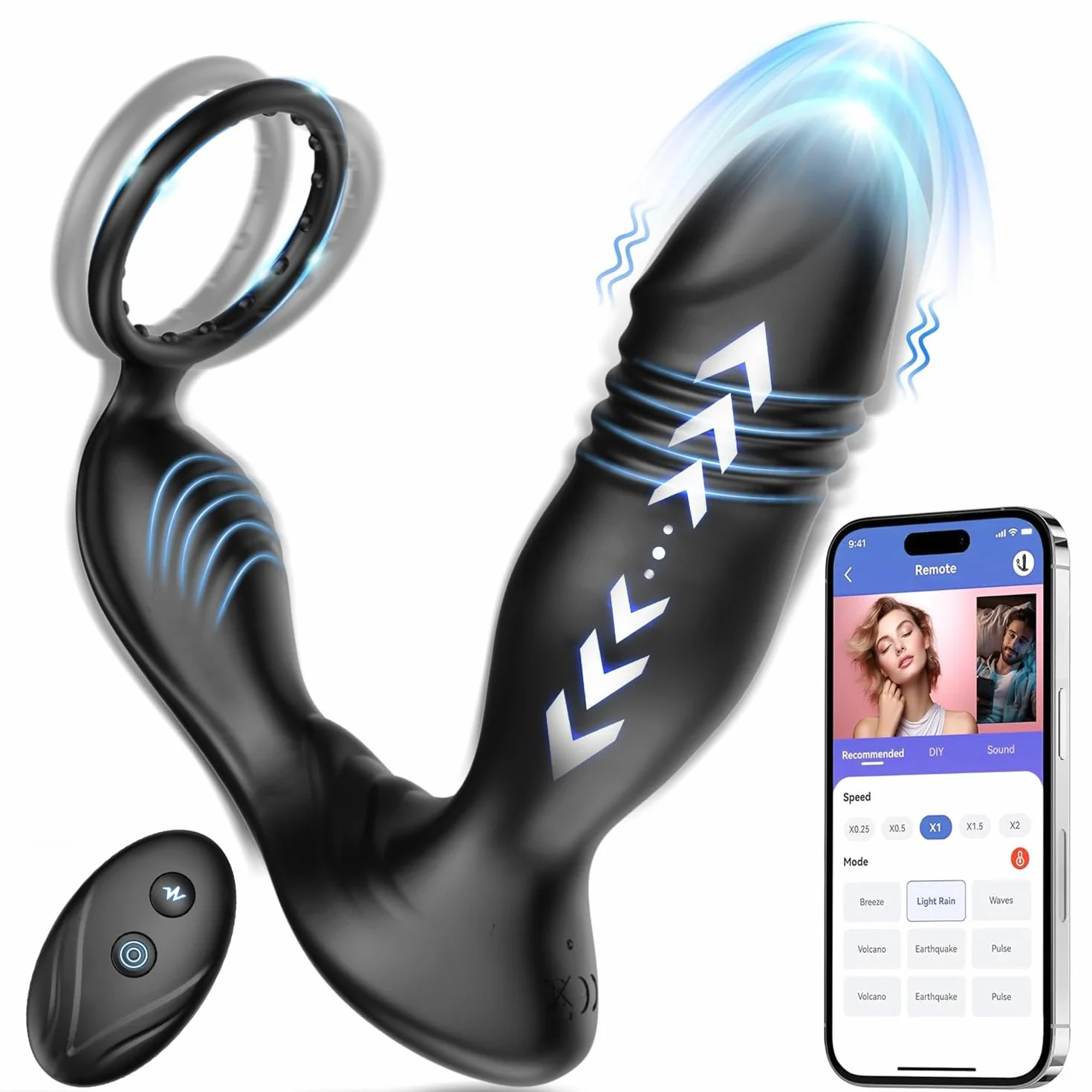 JOURLOVE Rechargeable USB Anal Plug 10 modalità Vibrante Stimolatore Prostatico per Uomo