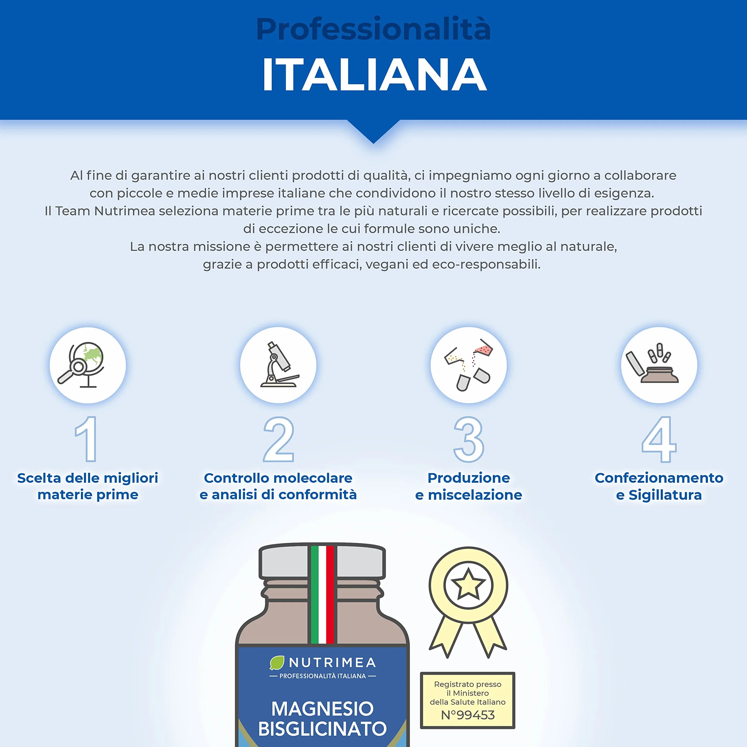 Magnesio Bisglicinato Chelato con Vitamina B6 90 Capsule Vegetali Nutrimea
