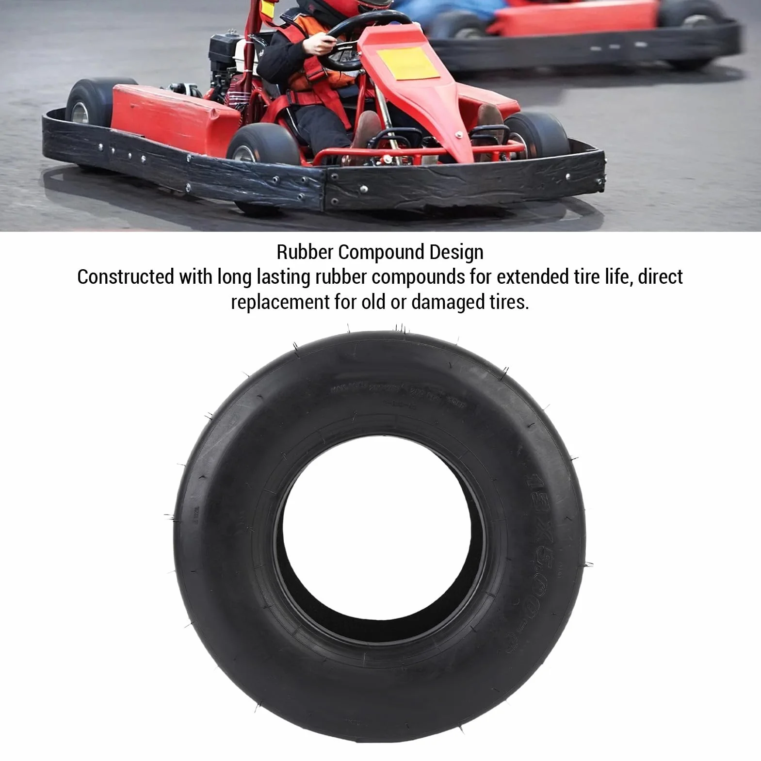 Tractor Pneumatico 13x5,00-6 Tubeless 6 Pollici 4 Strati Battistrada Liscia