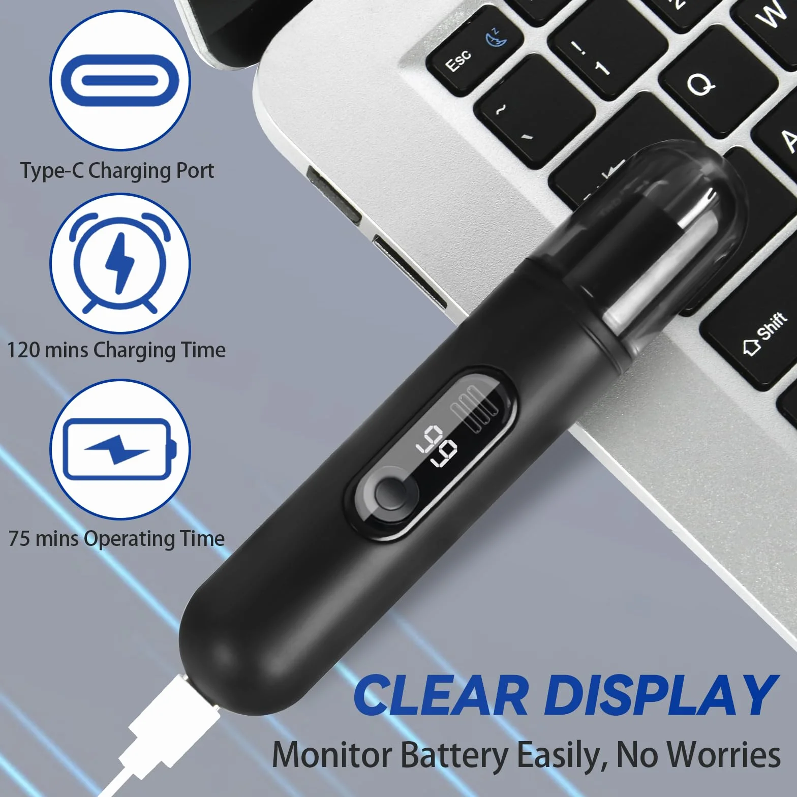 Profesjonalny Trymer do Nosa i Uszu IPX7 USB Ładowanie