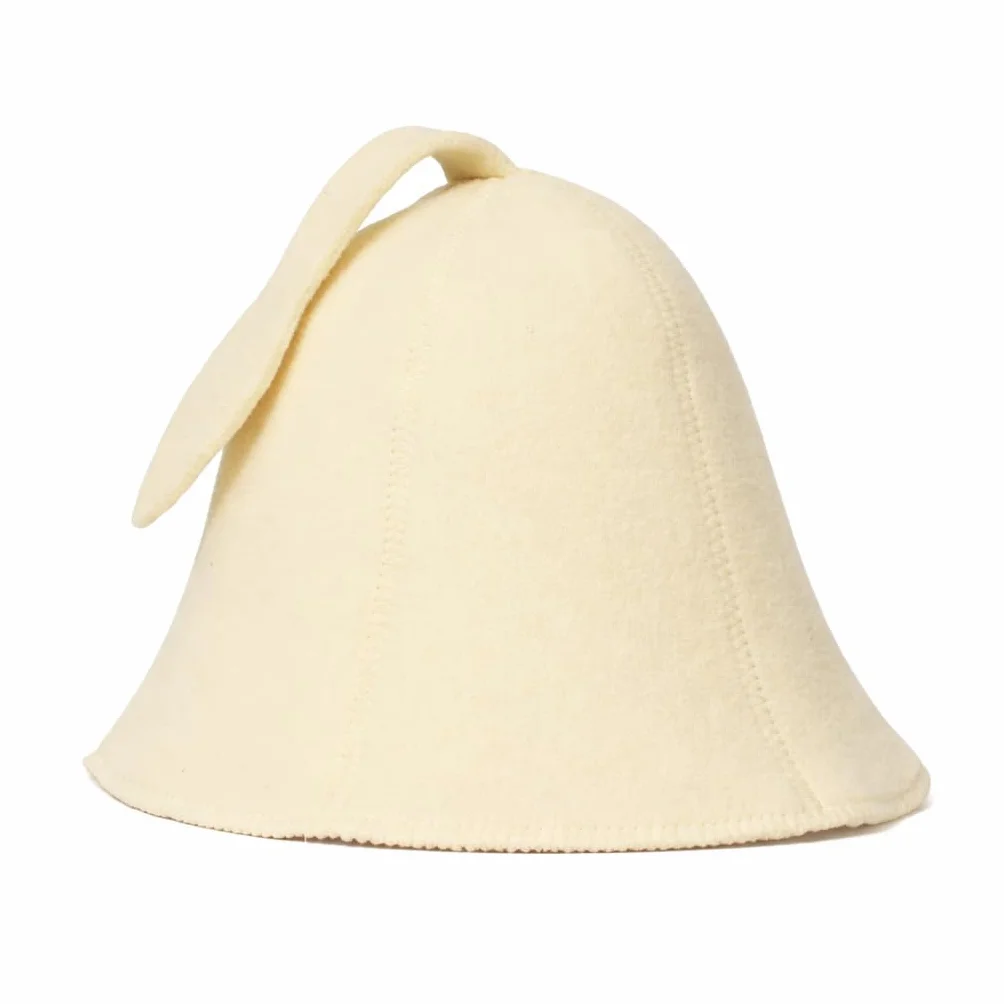 Cappello da sauna in lana biologica 100% bianco con guida eBook