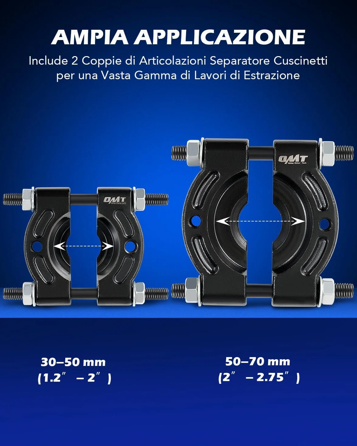 Orion Motor Tech Estrattore per Cuscinetti 5T Ganasce 50-76 mm 14 Pezzi Separatore