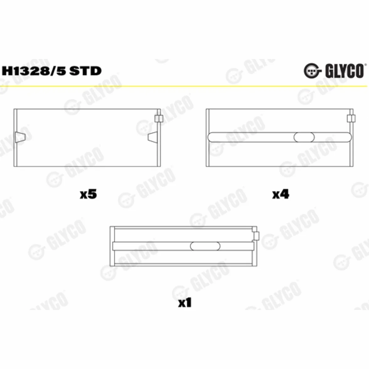 Glyco H1328/5 STD Irox1/2 Cuscinetto Albero A Gomiti