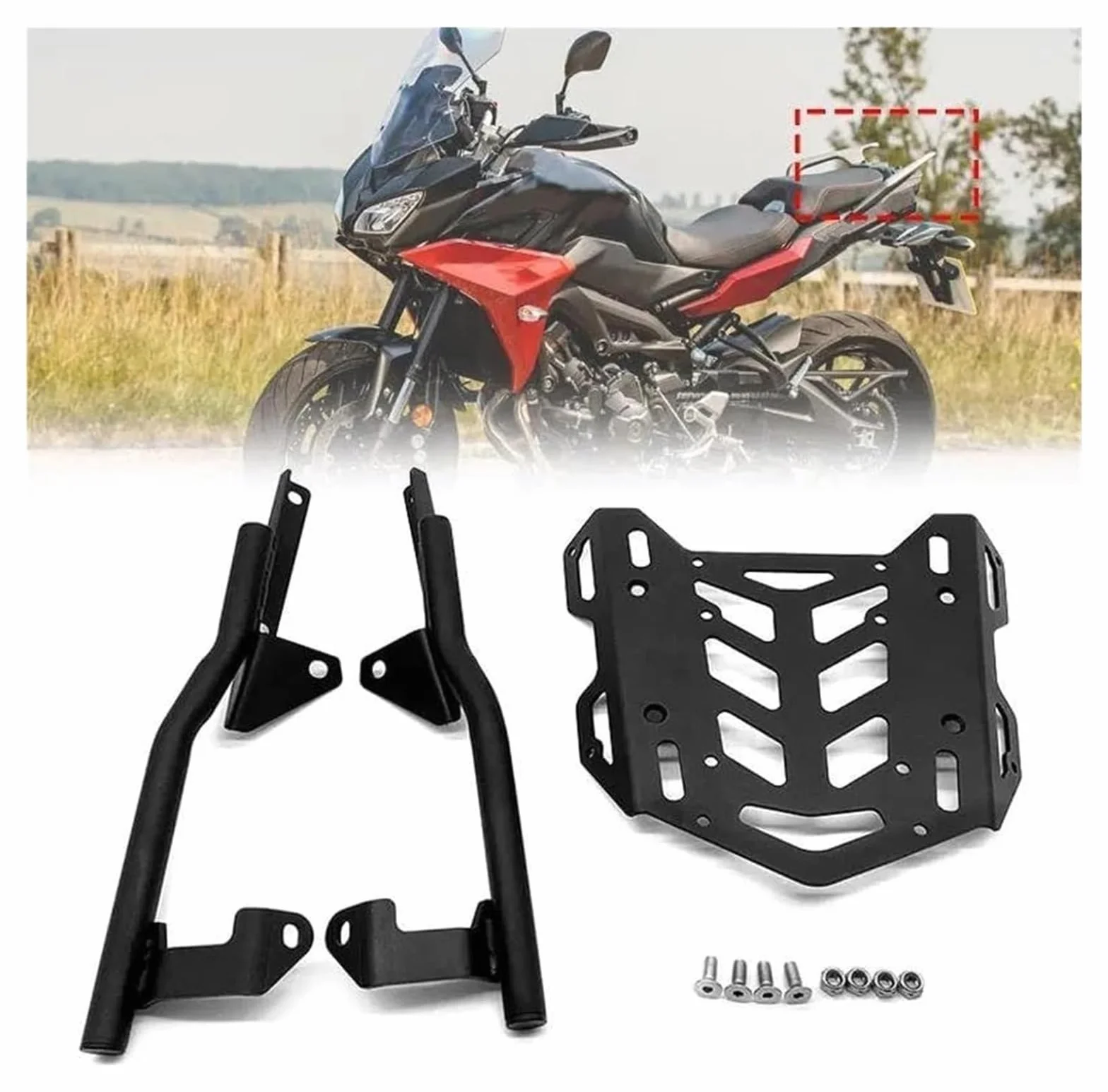 Moto Portapacchi Posteriore Per Yamaha Per Tracer 900 Per Tracer 900GT 2018-2020 Portapacchi Posteriore Per Moto Supporto Fissaggio Bauletto Staffa Carico