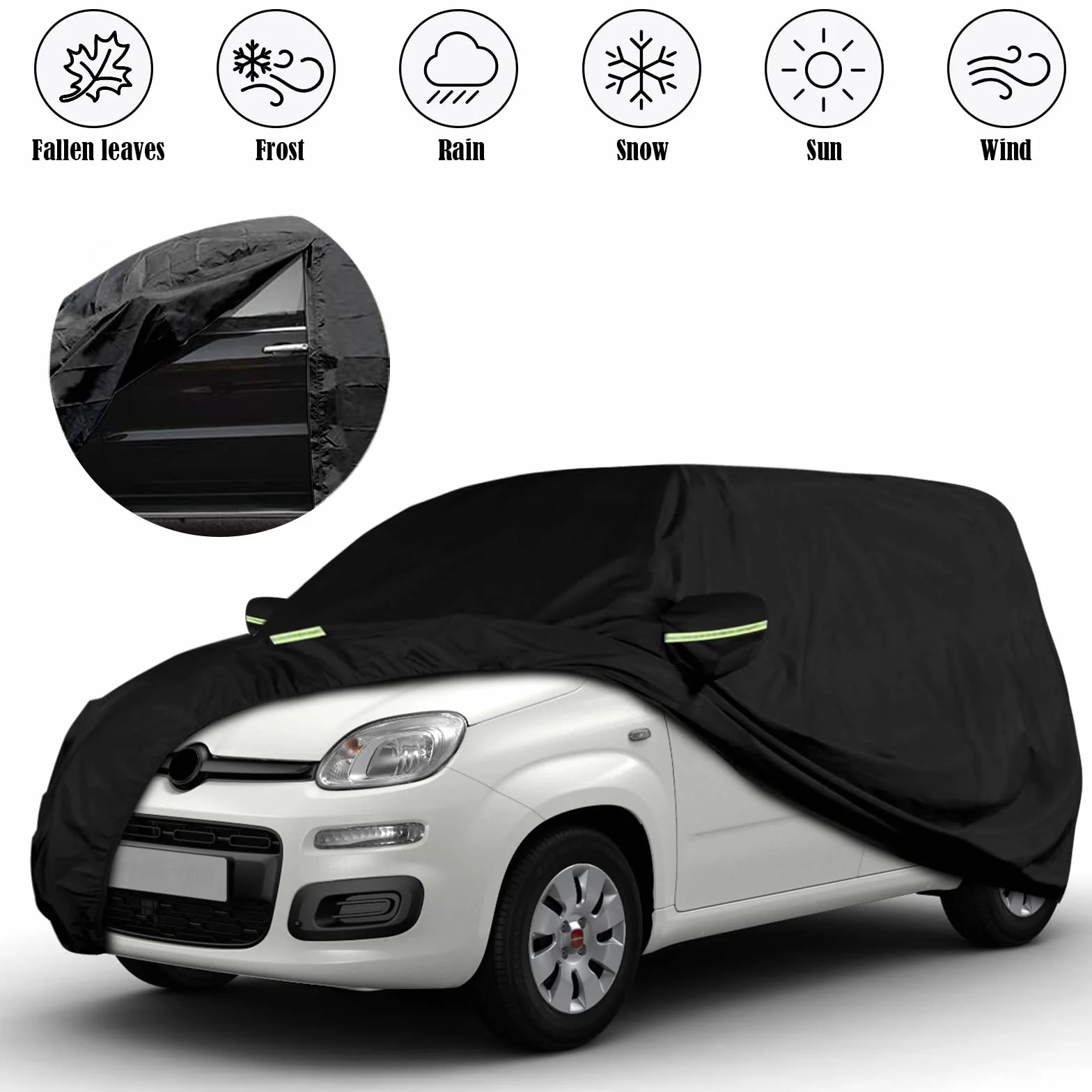 Telo Copriauto Compatibile con Fiat Panda 2003-2026, Impermeabile Traspirante Copertura per Auto Telone