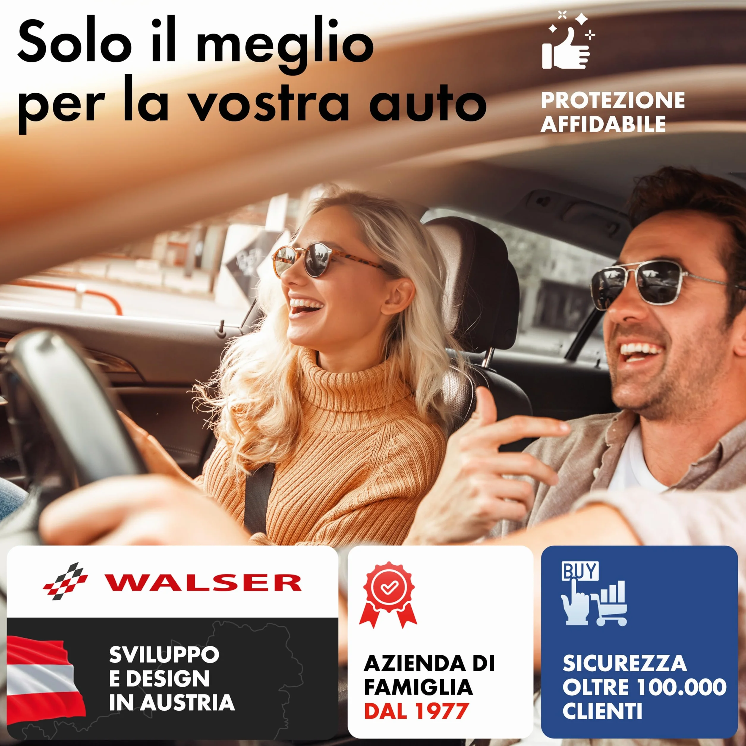 Walser Premium Telo Antipioggia per Auto, Copertura EPE Sun Protect con Protezione UV, Copri Veicolo Impermeabile 100%, Telone Garage Antigrandine Antipolvere Traspirante Esterno