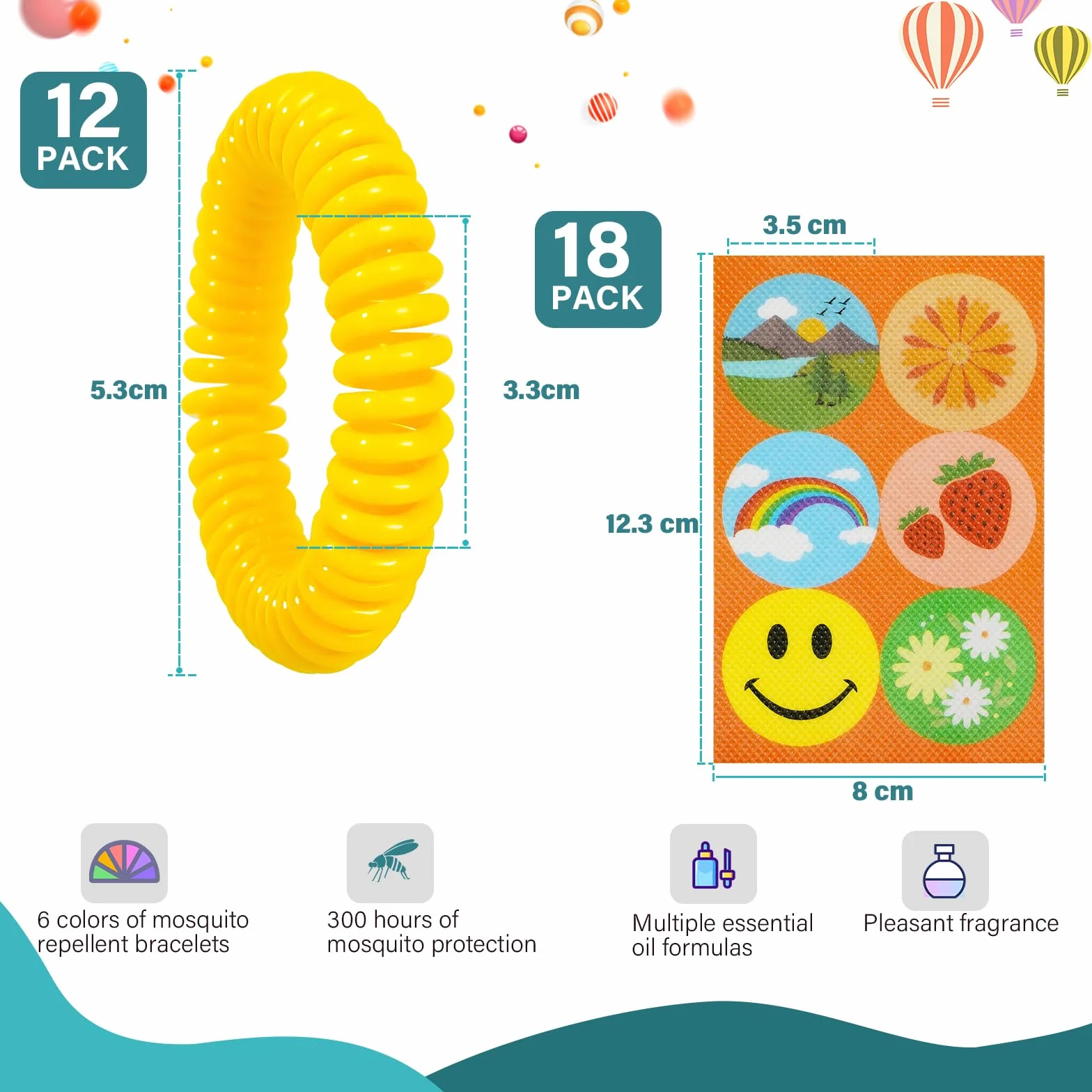 Repellente Insetti Naturale Bracciali Antizanzara Cerotti Bambini Adesivi Zanzare 30 Pezzi