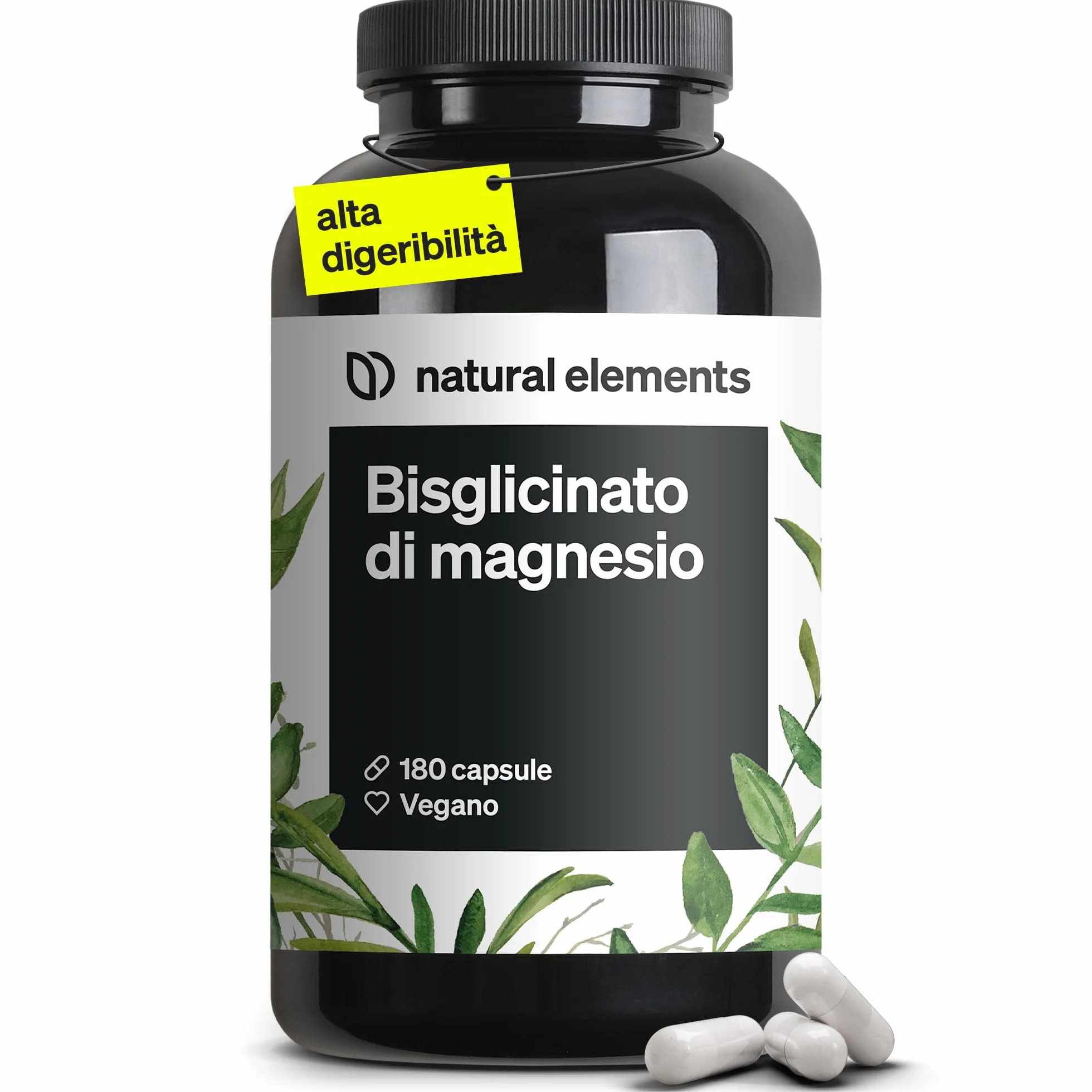 Magnesio Bisglicinato 300mg 180 Capsule Integratore Magnesio Chelato Vegano