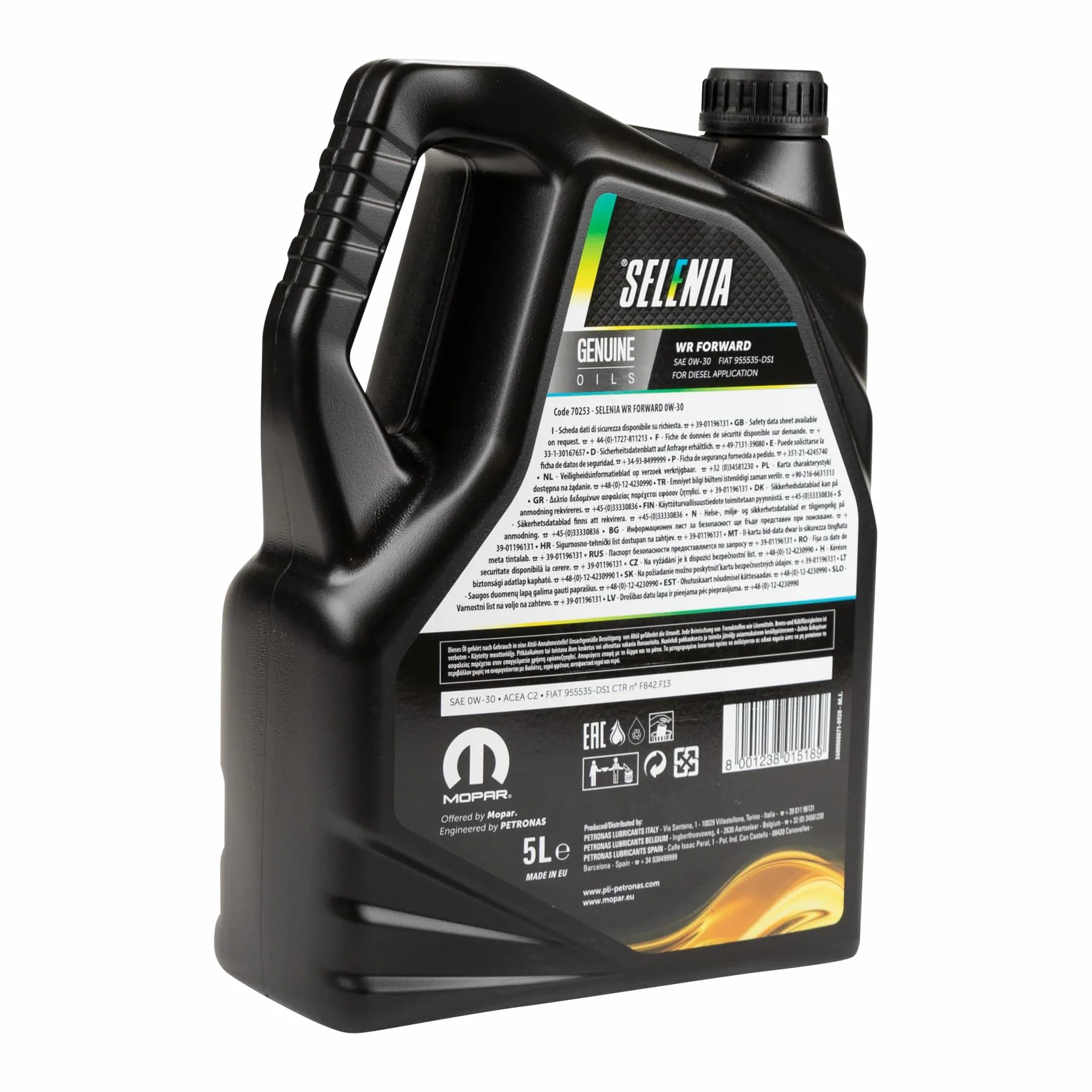 SELENIA Olio motore 0W-30 5 L Compatibilità FIAT 500 312 Ducato Van 250 290
