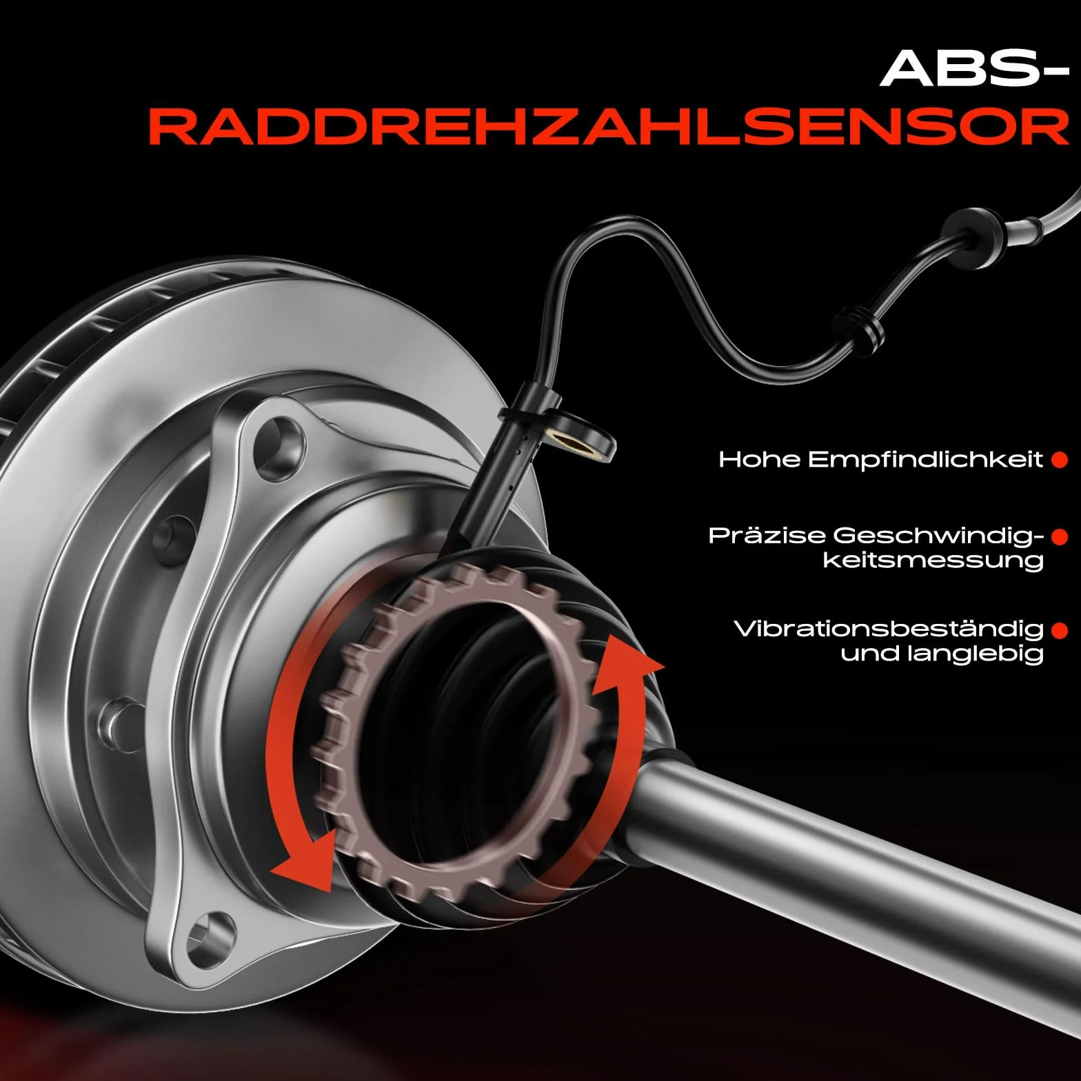 Frankberg 4x Sensore di velocità Sensore Velocità Ruota Sensore ABS di velocità ABS Anteriore Posteriore Compatibile con Swift IV FZ NZ 2010-2025 Replace# 31581,109563