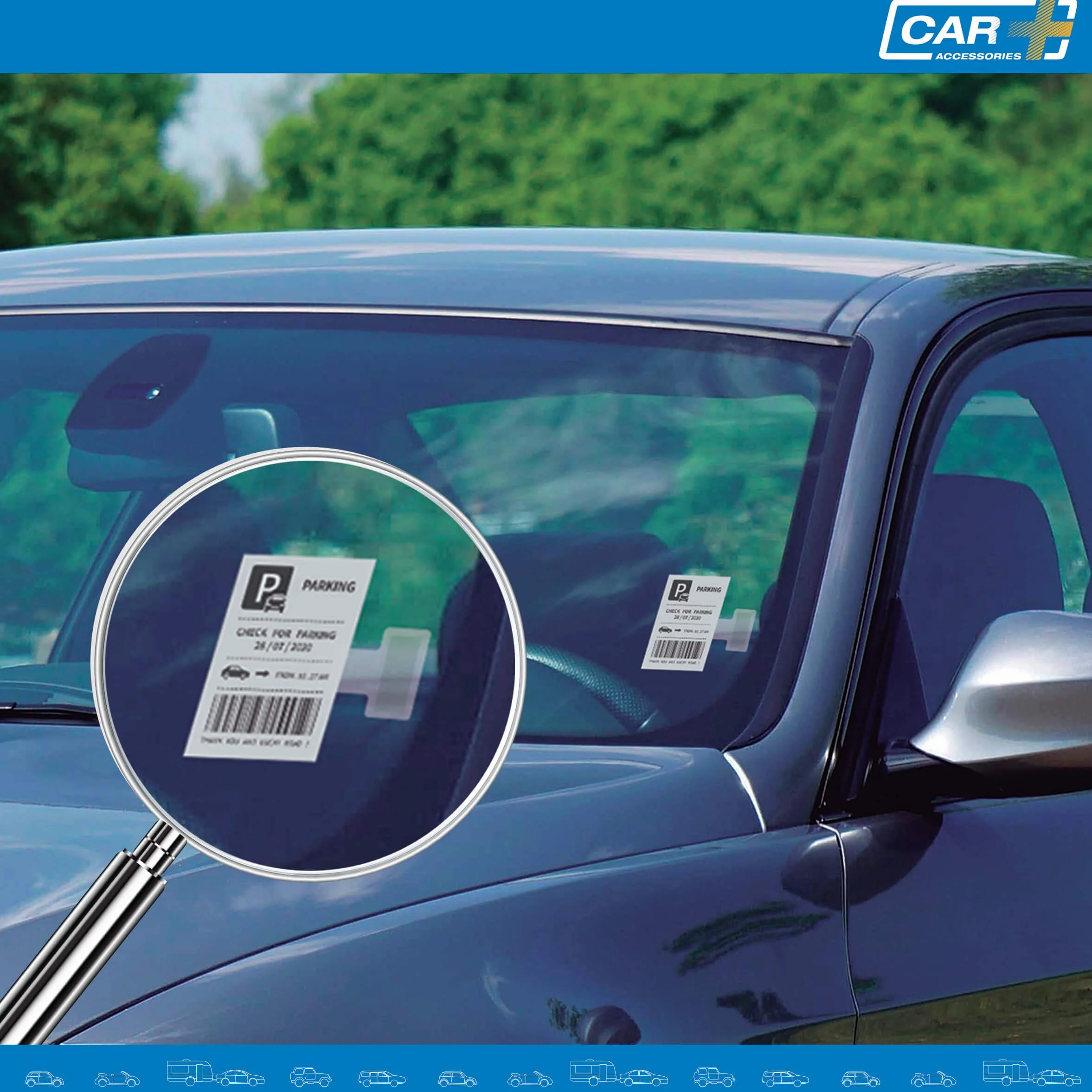 SUMEX S Clip Trasparente per Parabrezza Auto Supporto parcheggio Scheda