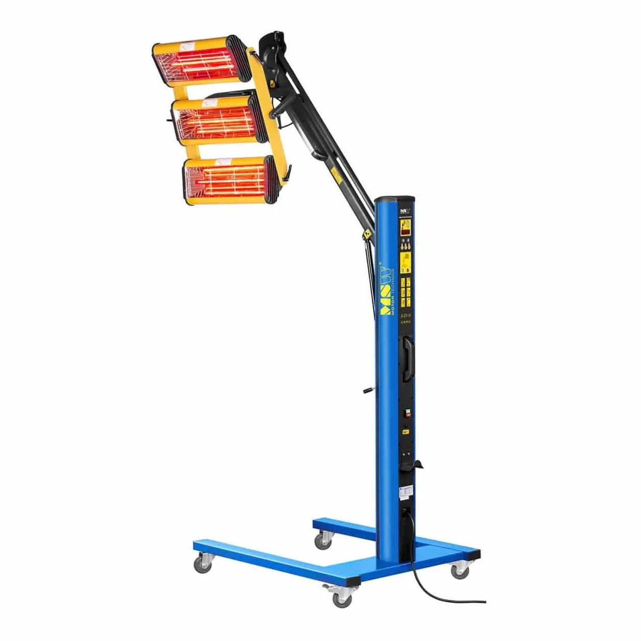 MSW IR-DRYER3000.2 Lampada Infrarossi per Carrozzeria Lampada per Carrozzeria (3300 W, 3 Pannelli, 40–100 °C, Superficie di Asciugamento 1200 x 1000 mm, Altezza Massima 265 cm, Timer 1–99 min)