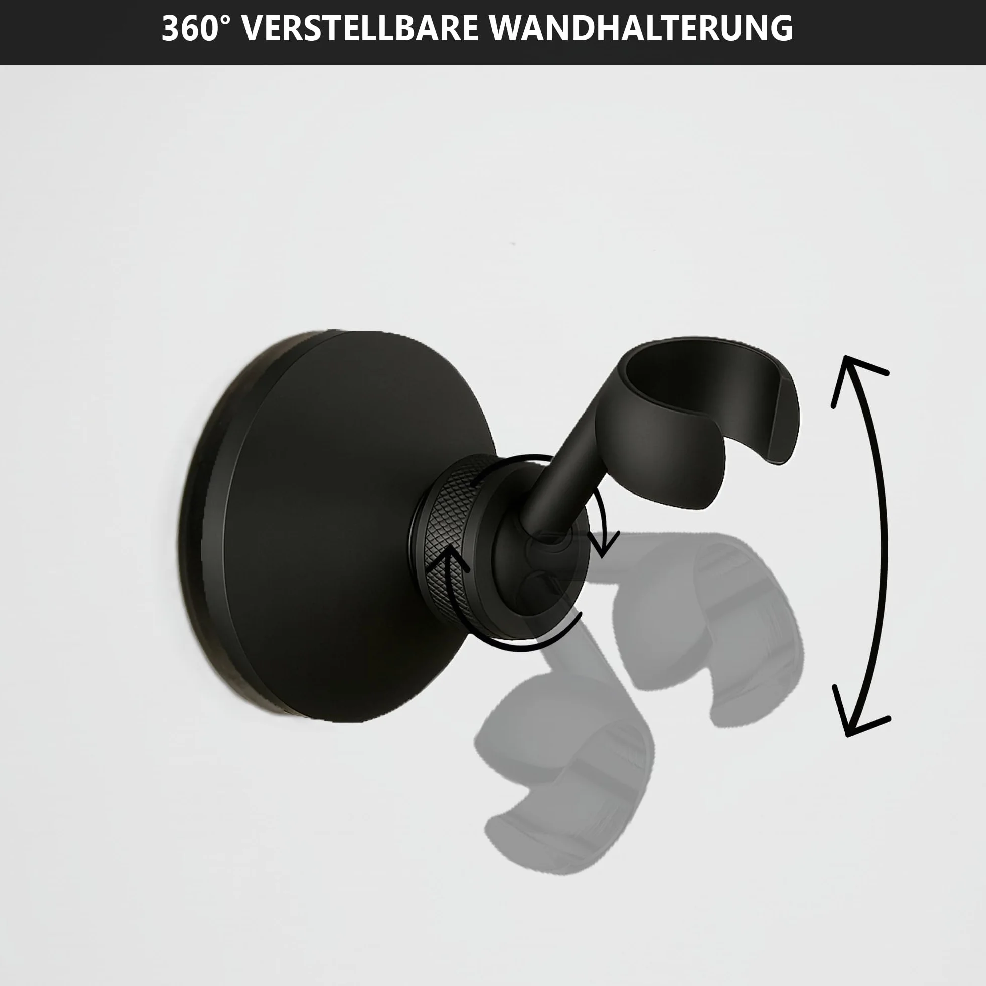 Supporto per doccia magnetico, girevole a 360°, materiale robusto e durevole, perfetto per furgoni/camper/furgoni, resistente all'acqua e alla ruggine, sicuro e antiscivolo (nero opaco)