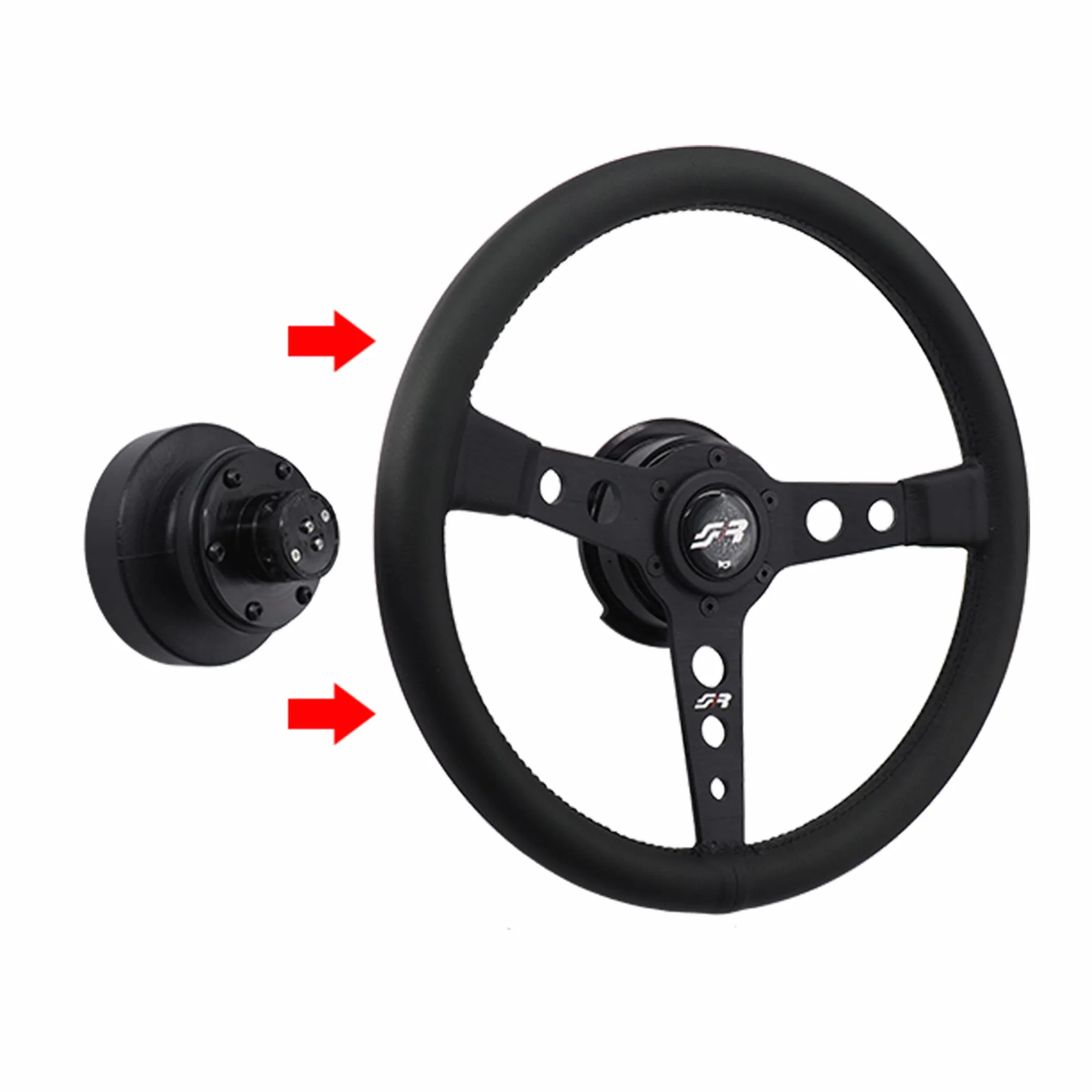 Simoni Racing Distanziale Universale da Volante con sgancio rapido, alluminio nero QR/4