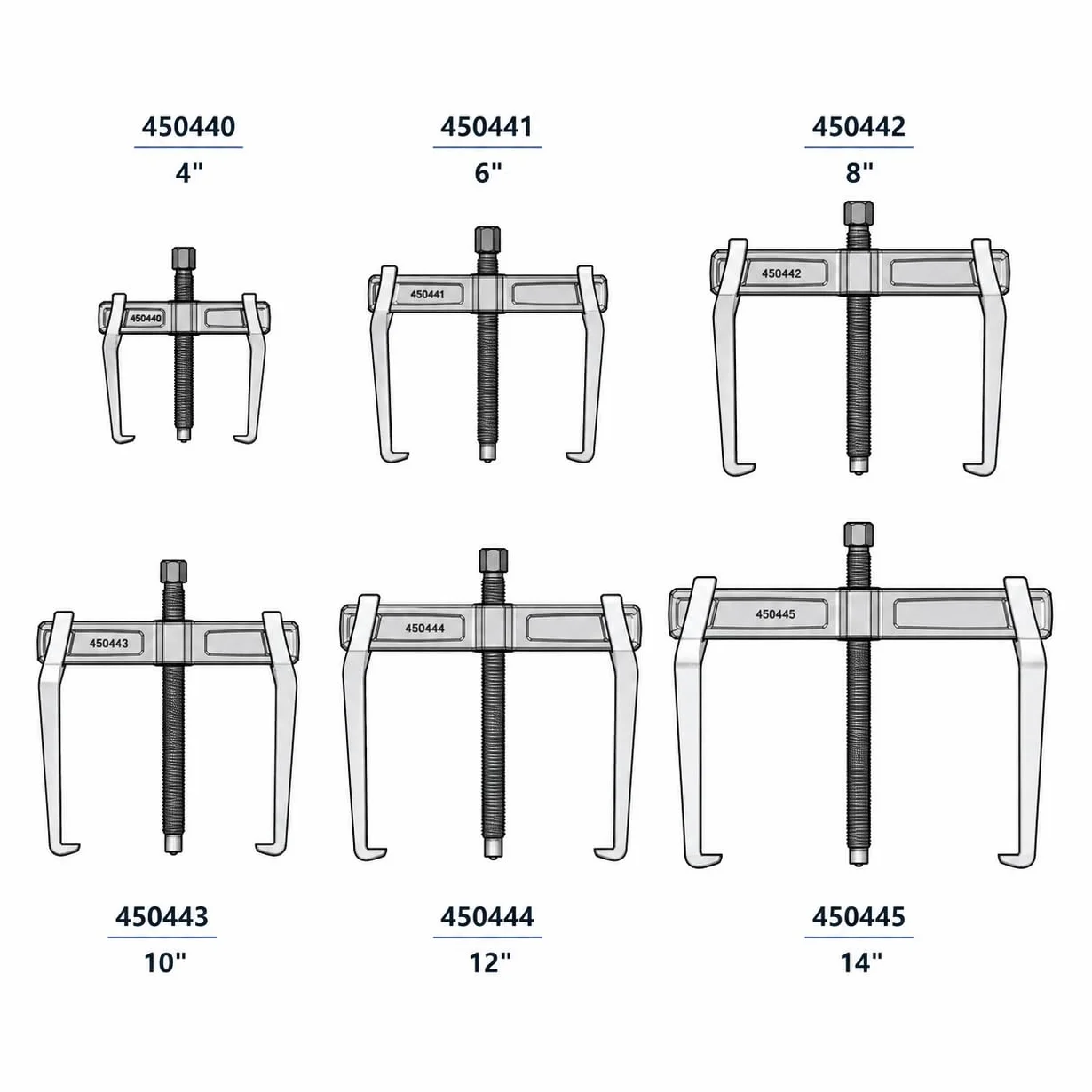 KATSU Tools Estrattore Cuscinetti 2 Ganasce 14" CR-V Regolabile per Rimozione Pulegge Volani