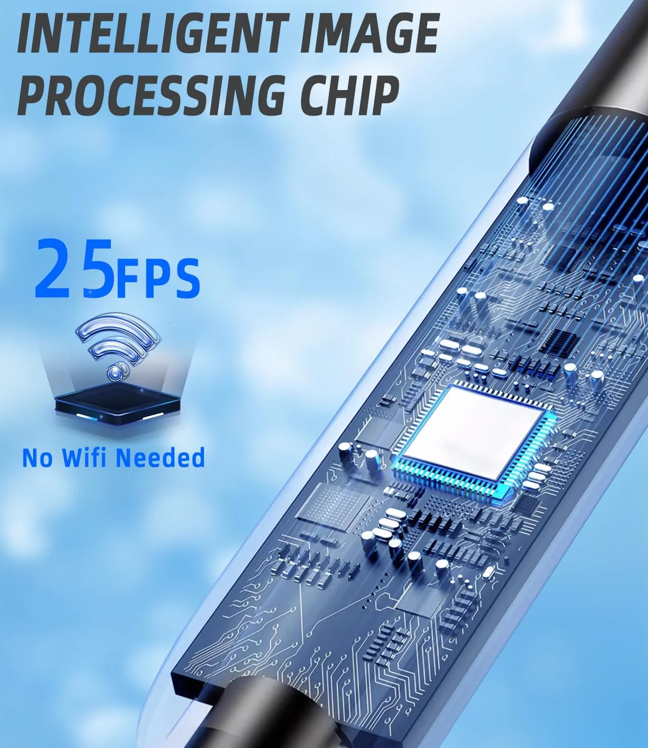 Endoscopio per Smartphone 1920P HD IP67 Impermeabile con 8 LED Cavo 5m per Android iOS