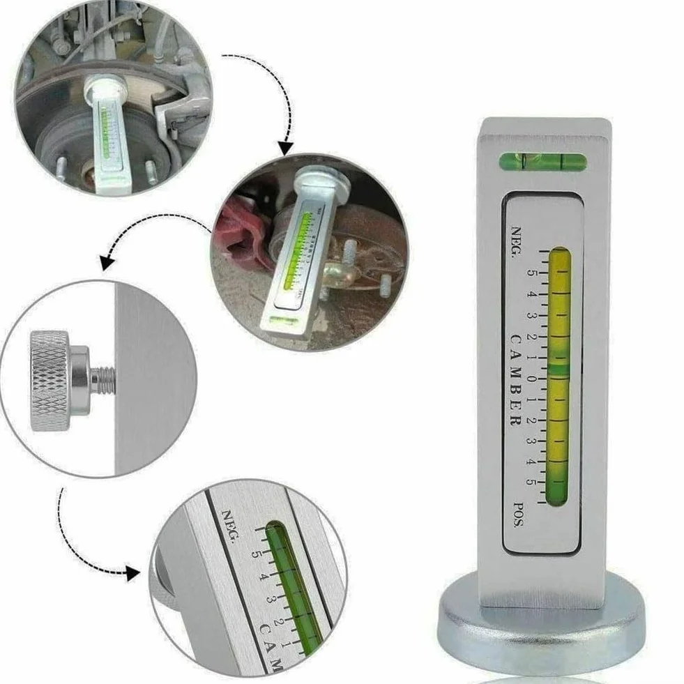 Livella Magnetica Alluminio Regolabile Auto Camber Strumento 130x50x50mm
