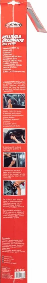 Start Pellicola oscurante per vetri auto 300 x 75 cm – Protezione solare adesiva per vetri laterali e posteriori, effetto privacy e riduzione raggi UV