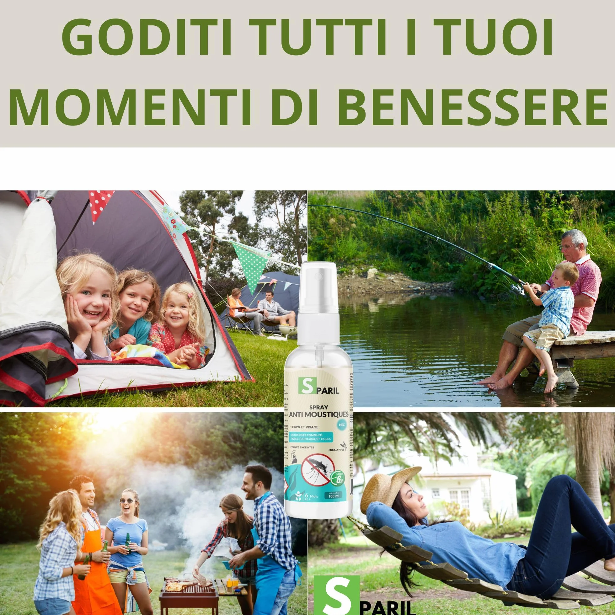 Spray Repellente Antizanzare Tropicale 100 ml Protezione Eucalipto Citriodiolo 6h