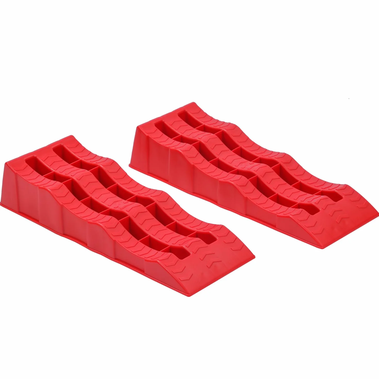 KATSU 2 pz Rampe di livellamento per roulotte Capacità 4 Tonnellate Heavy Duty 3 gradini in plastica per camper Camper Rampe per marciapiede Livellatori per blocchi di ruote