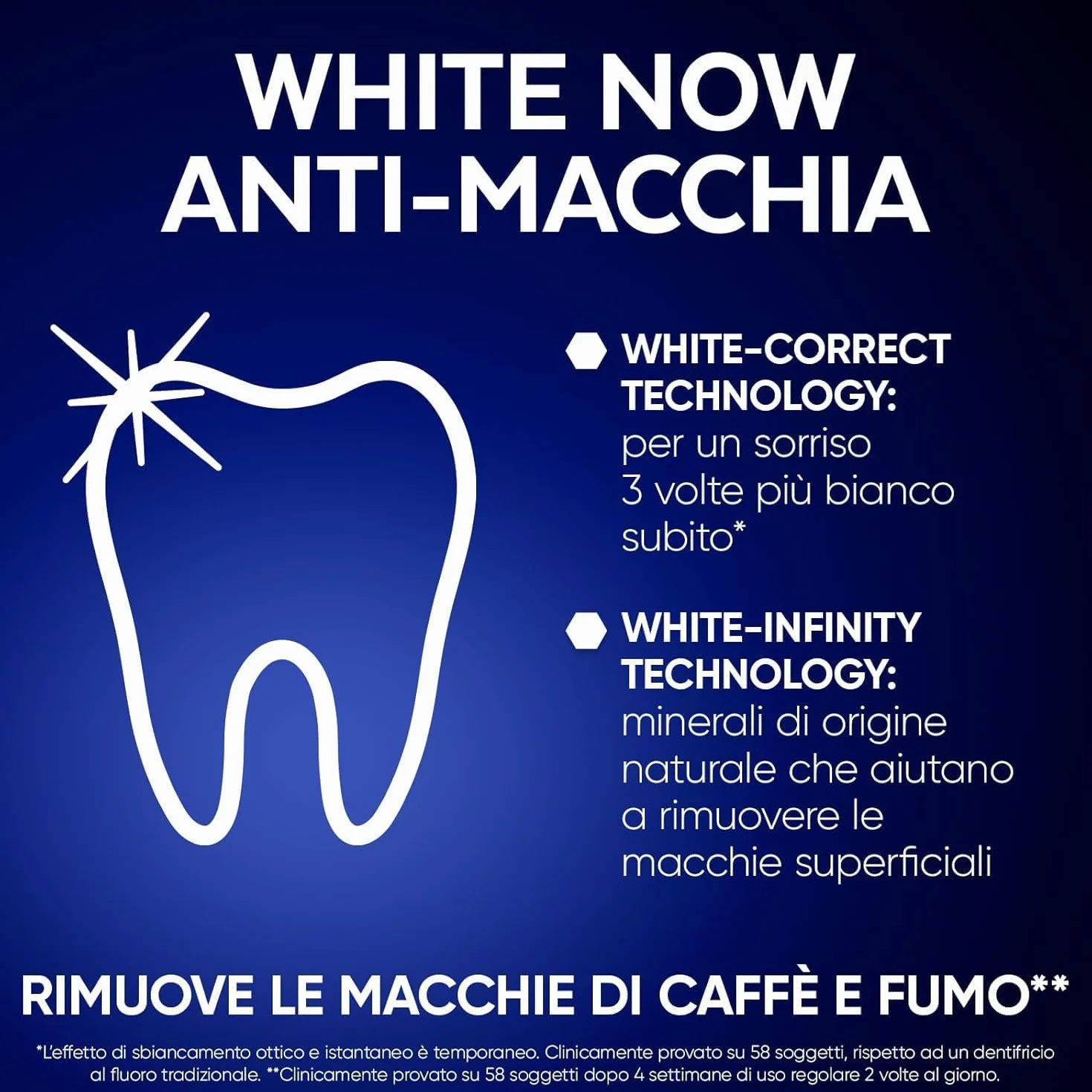 Mentadent Dentifricio White Now Anti-macchia Sbiancante con White-Correct e White-Infinity Technology, 2x75ml