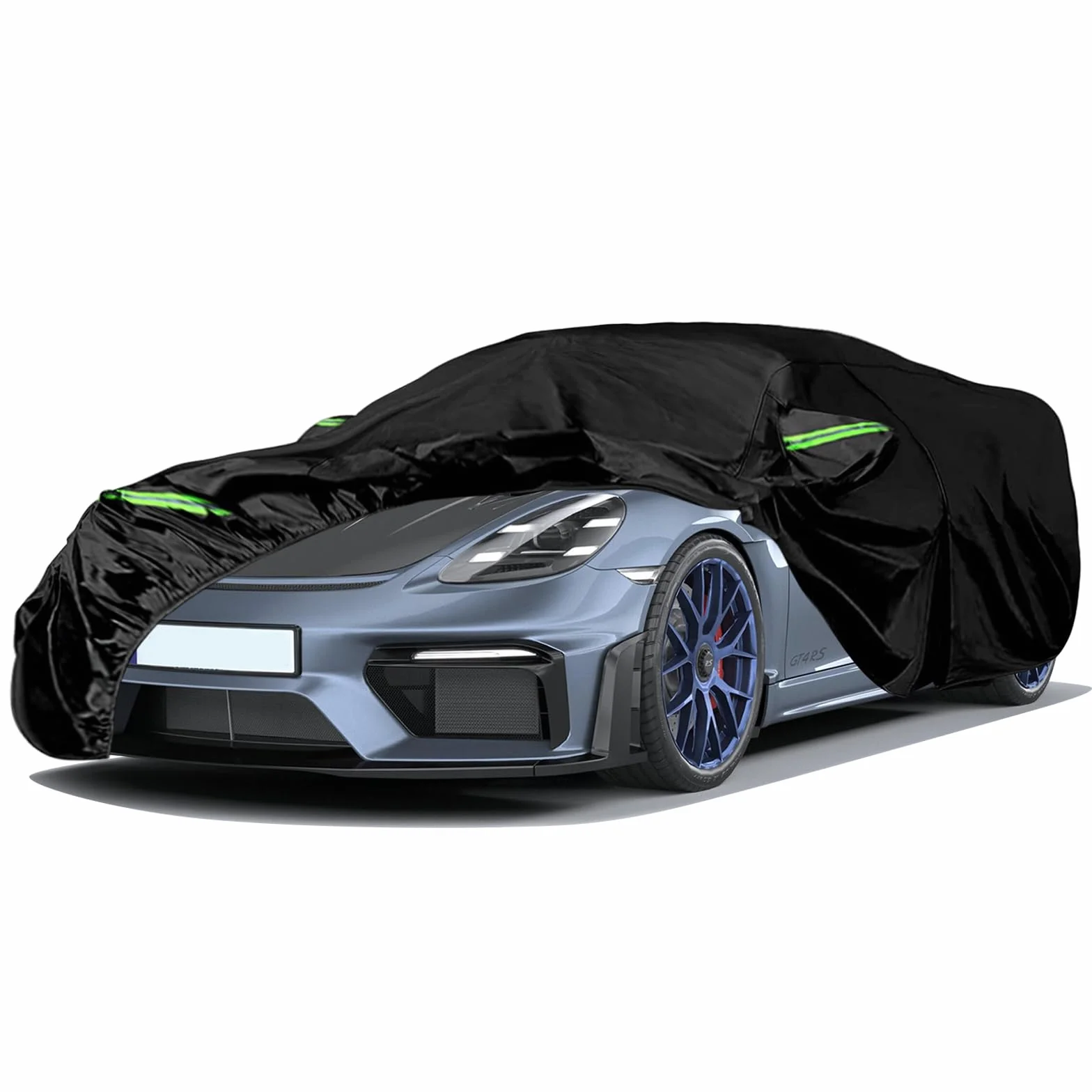 Telo Copriauto Sostituzione per 2012-2024 Porsche 718 Cayman Boxster, Copriauto impermeabile, 6 strati Telo Copri Auto con porta con cerniera e fasce antivento per protezione da neve, pioggia,polvere