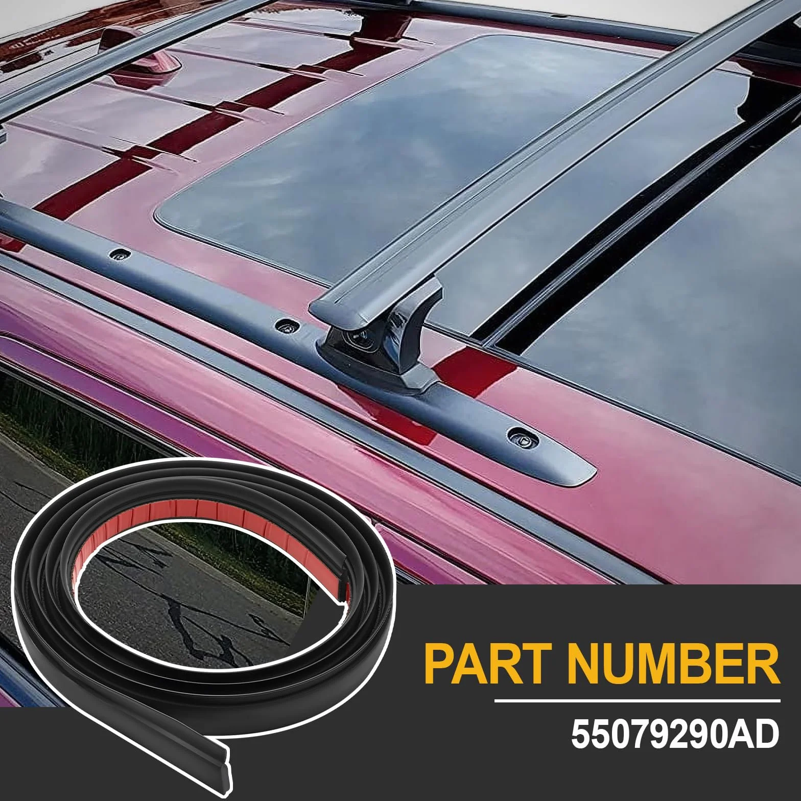 Striscia di modanatura del tetto compatibile con Grand Cherokee 2011-2022 numero di parte 55079290AD (destra)