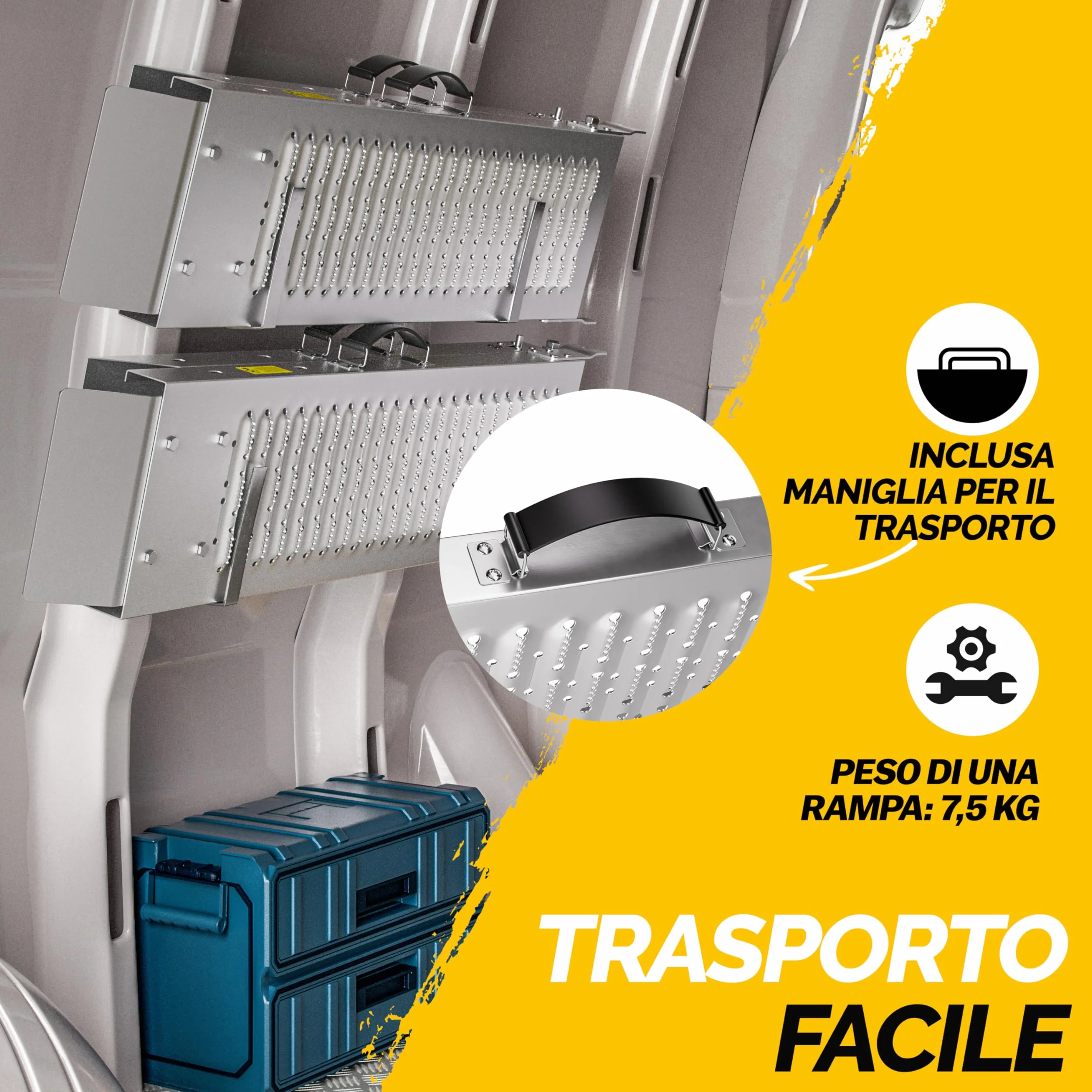Monzana 2x Rampa di Carico Pieghevole Max. 400kg Acciaio Zincato Antiscivolo Pedane Moto Quad